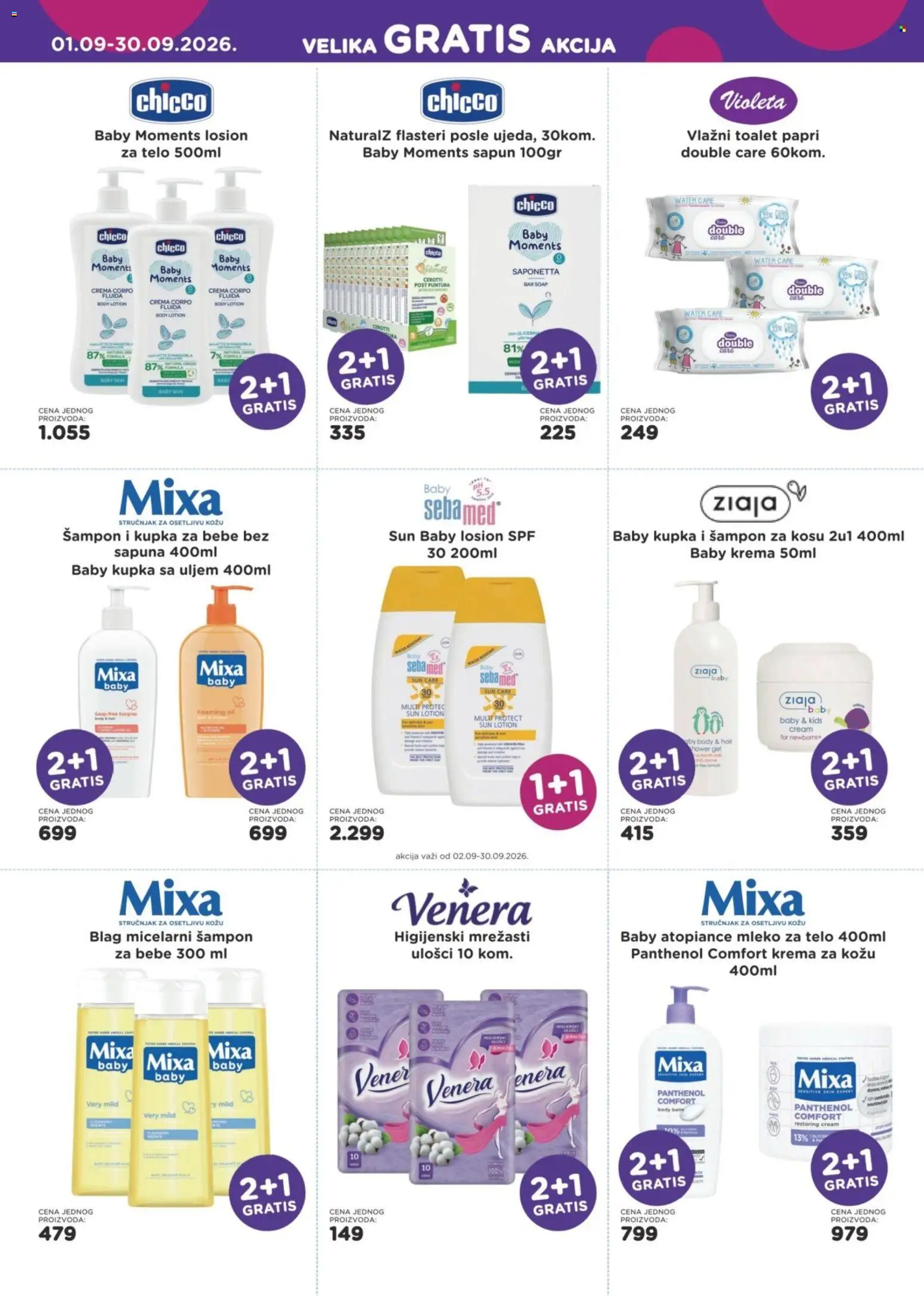 Aksa katalog - važi od 01.09.2026 | Strana: 2 | Proizvode: Mleko, Krema, Mleko za telo, Sapun