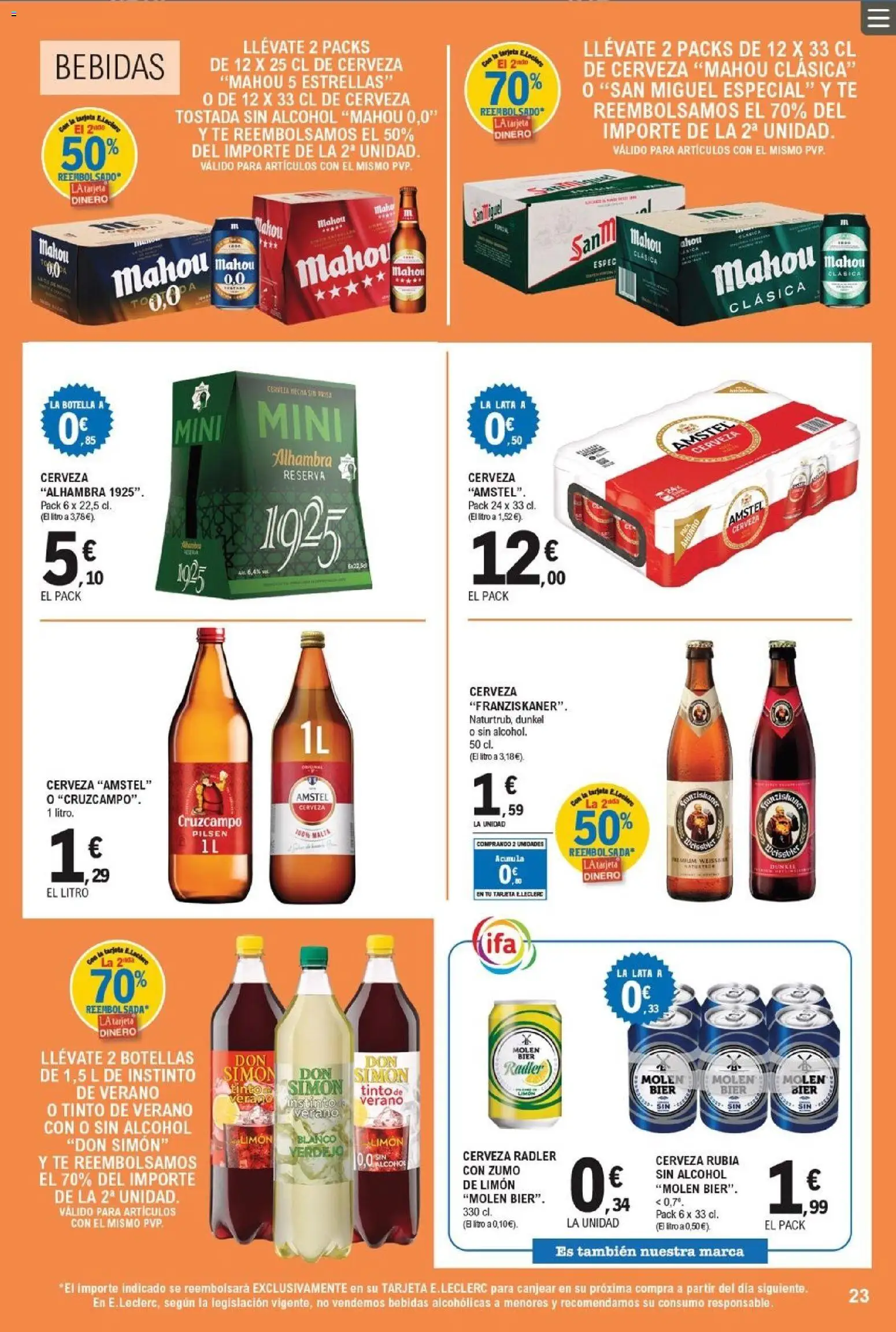 E.Leclerc folleto │ válido desde el 18.05.2026 | Página: 23 | Productos: Cerveza, Ροζ πιπέρι, Té
