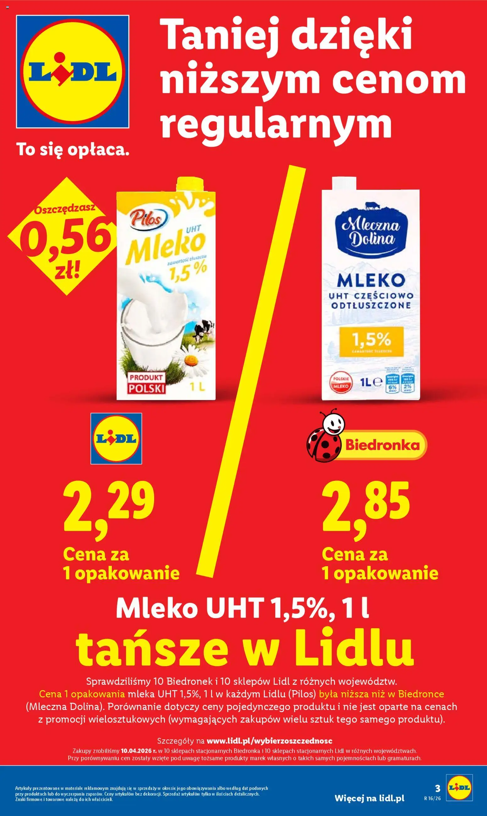 Lidl Polsko leták od 16.04.2026 | Strana: 3 | Produkty: Mléko