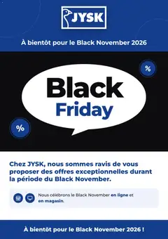 Jysk - Prévisualisation de Jysk Black Friday Annonce valide à partir de 27/10/2026