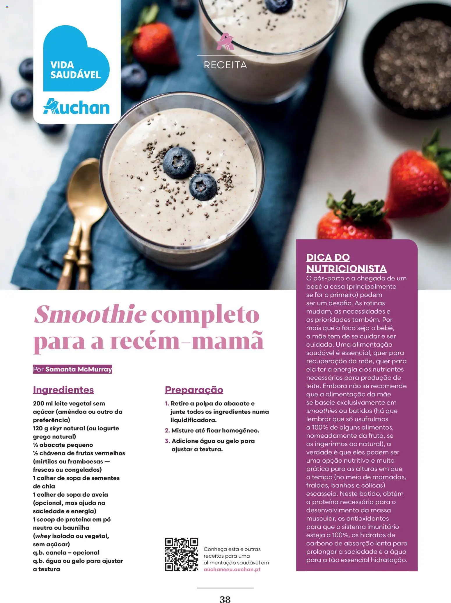 Auchan - Capilares Especial Bebé │ válido de 01.04.2026 | Página: 38 | Produtos: Agua, Aveia, Açúcar, Mirtilos