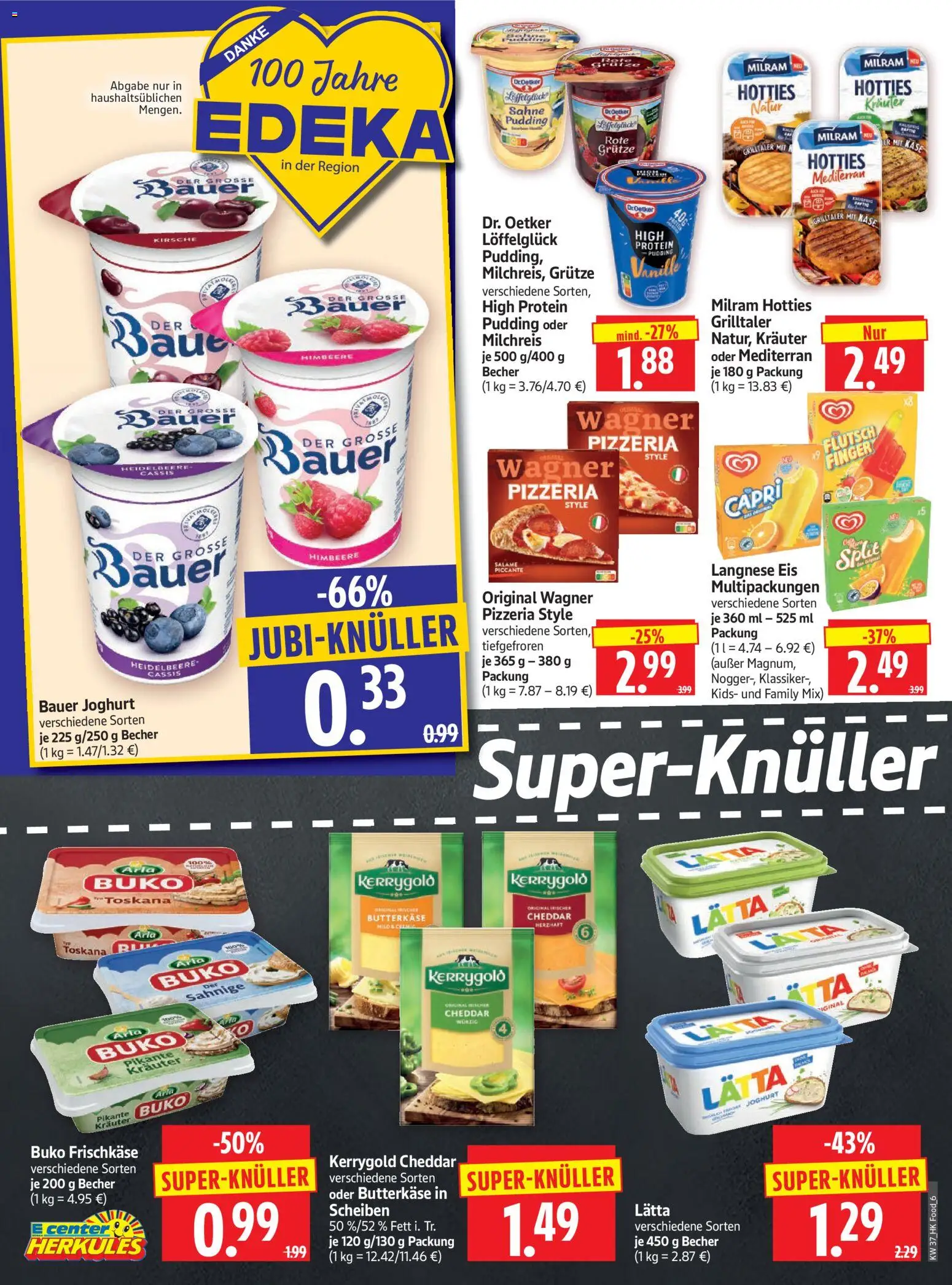 HERKULES Prospekt – gültig ab 07.09.2026 | Seite: 6 | Produkte: Käse, Joghurt, Lätta, Sahne