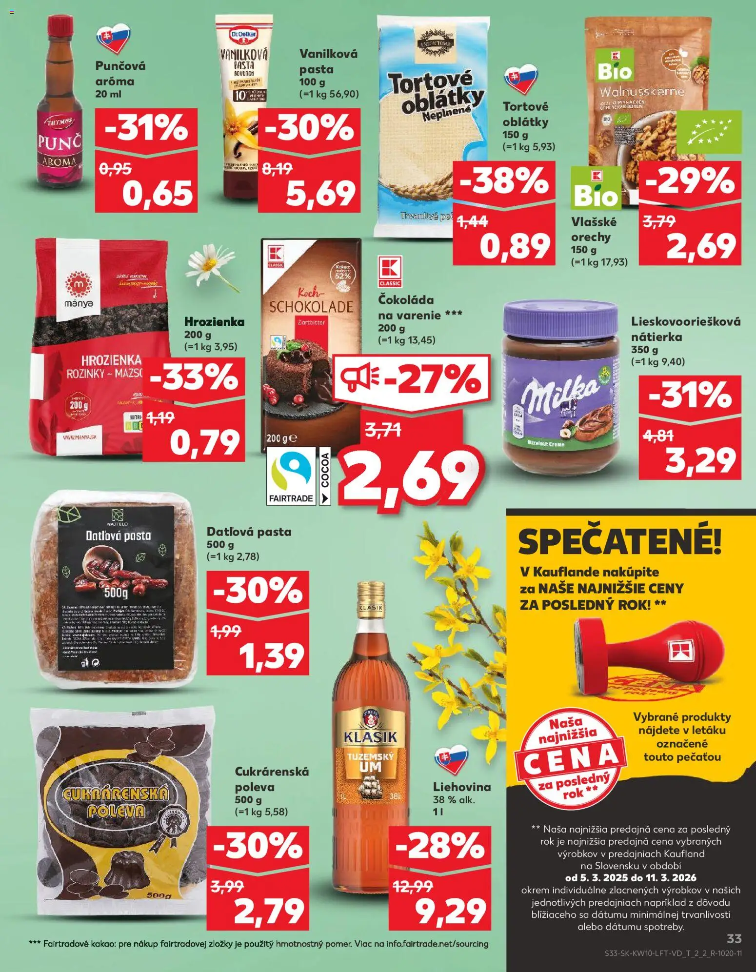 Kaufland SK akciós ujság - amely érvényes a következő dátumtól: 2026.03.05. | Oldal: 33 | Termékek: Kakaó