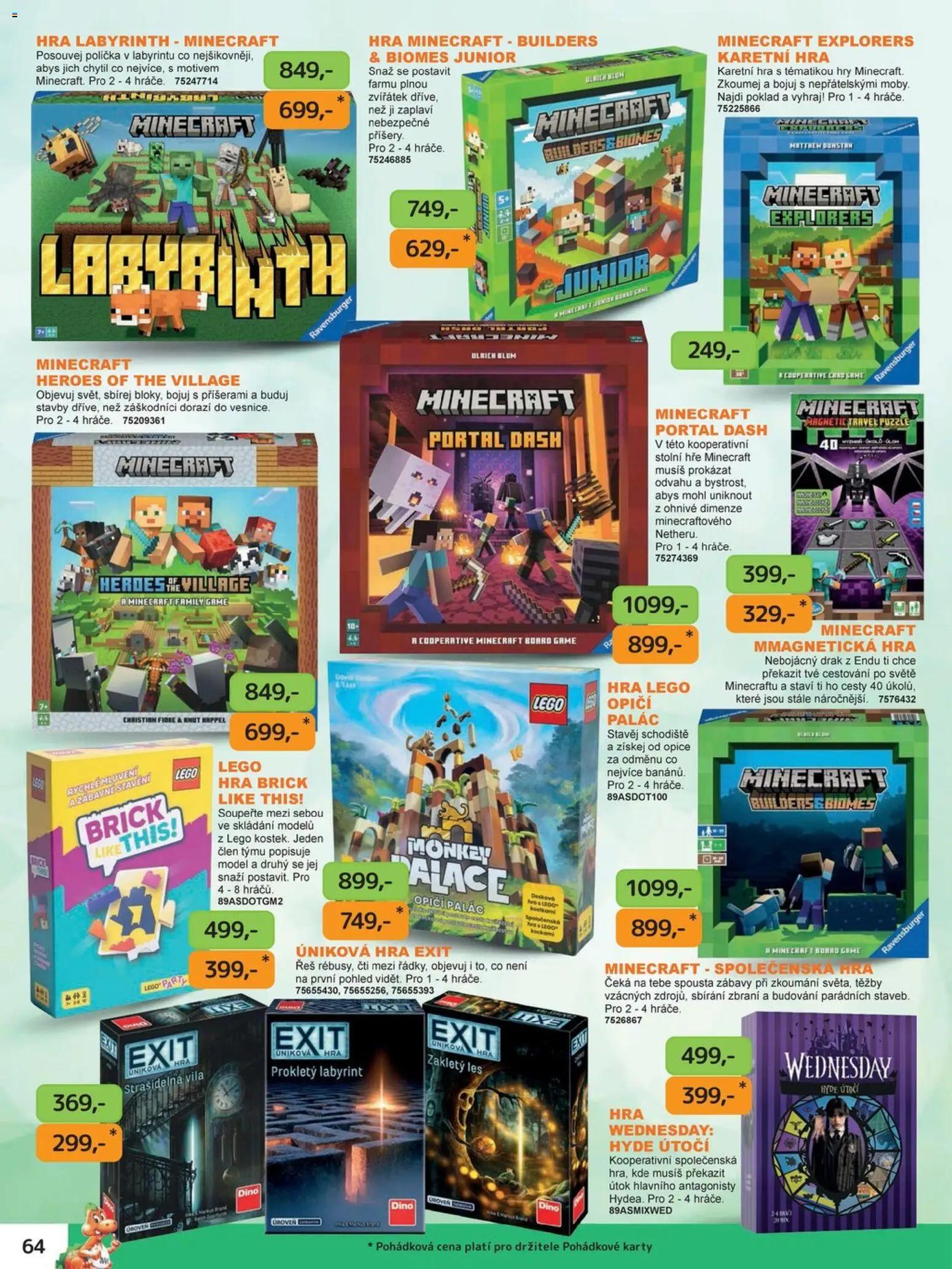 Dráčik katalog - Vánoce od 08.10.2026 | Strana: 64 | Produkty: Polička, LEGO, Puzzle, Karty
