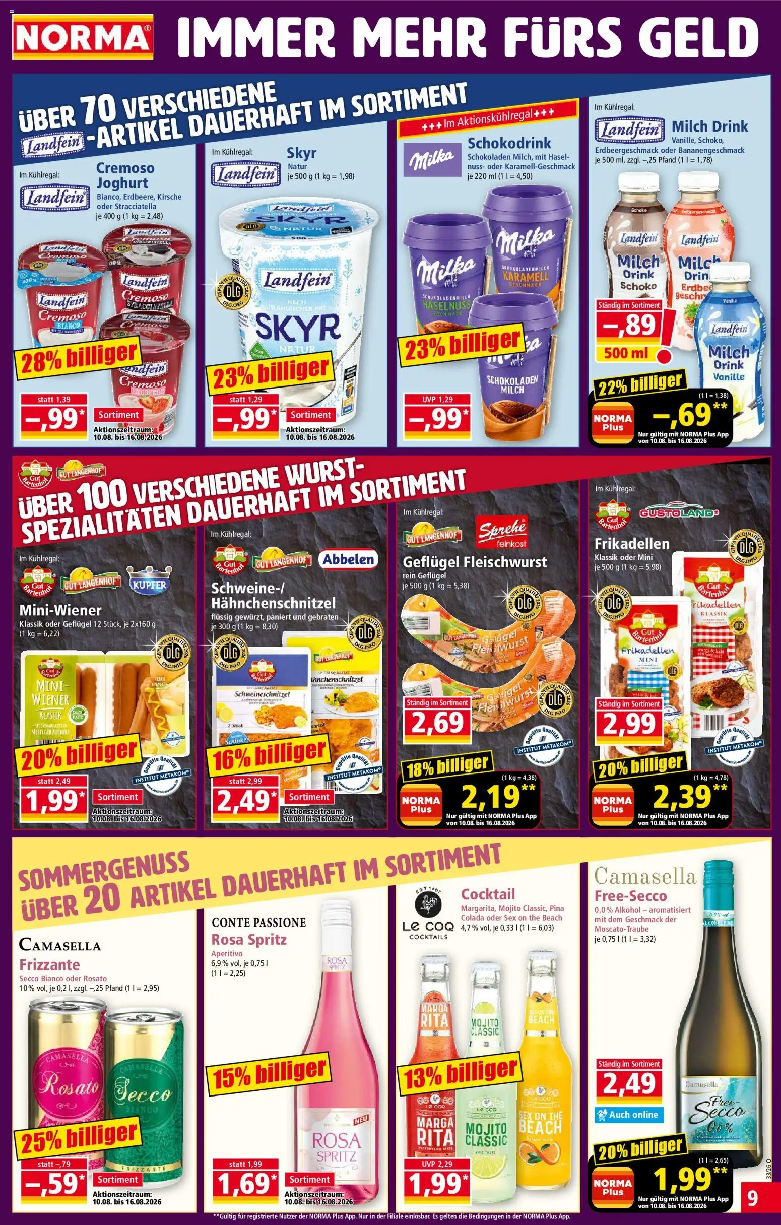 Norma Prospekt – gültig ab 10.08.2026 | Seite: 8 | Produkte: Milch, Joghurt, Milka, Skyr