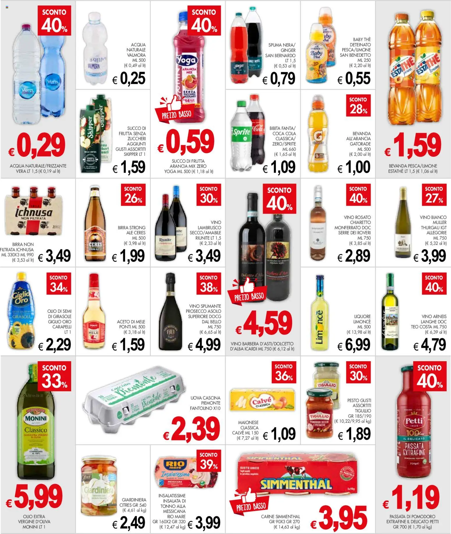 Volantino Presto Fresco del 31/08/2026 | Pagina: 6 | Prodotti: Prosecco, Vino, Passata di pomodoro, Bibita