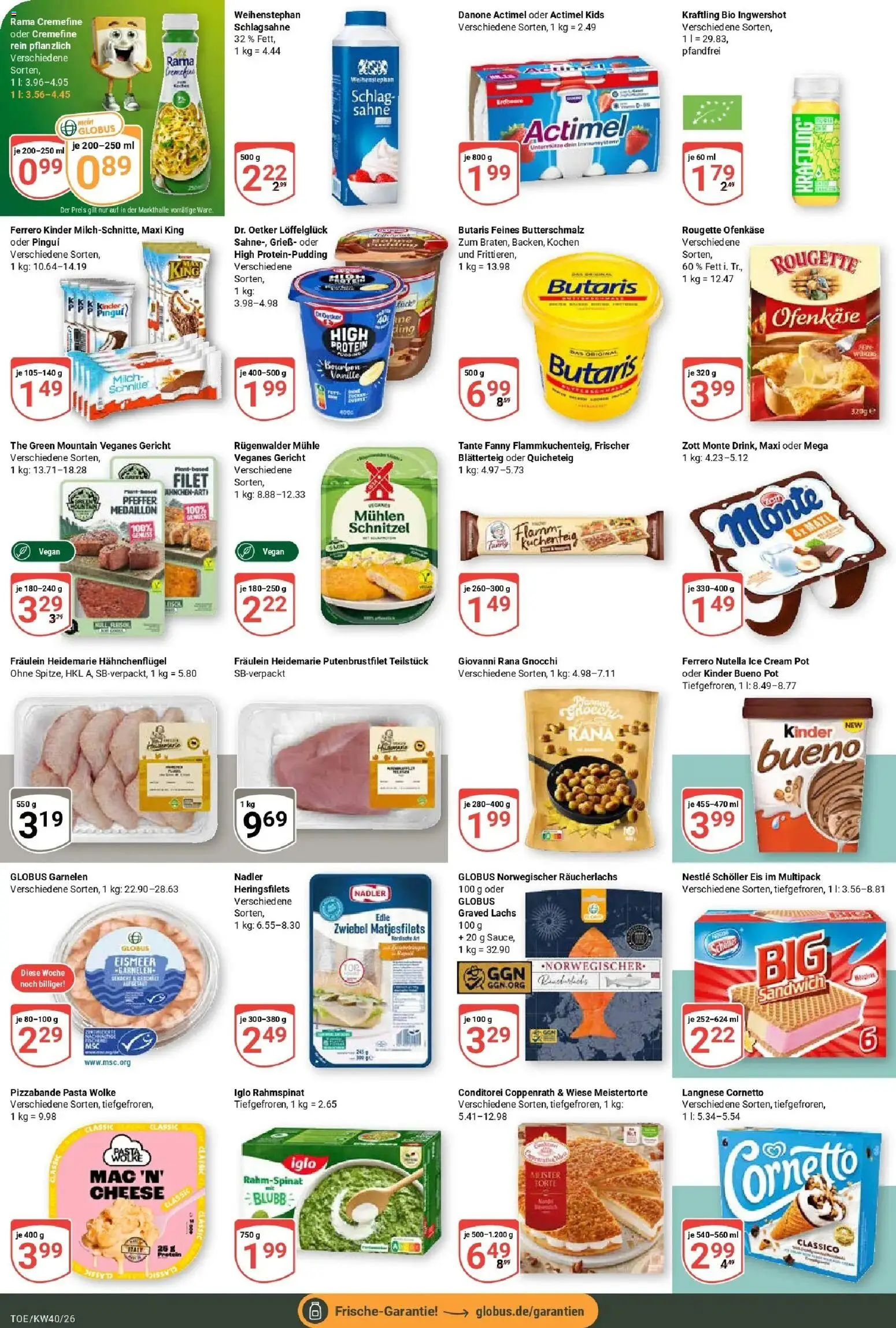 Globus Prospekt Tönisvorst (ab 28.09.2026) » Angebote online | Seite: 11 | Produkte: Butterschmalz, Langnese, Kinder bueno, Pfeffer