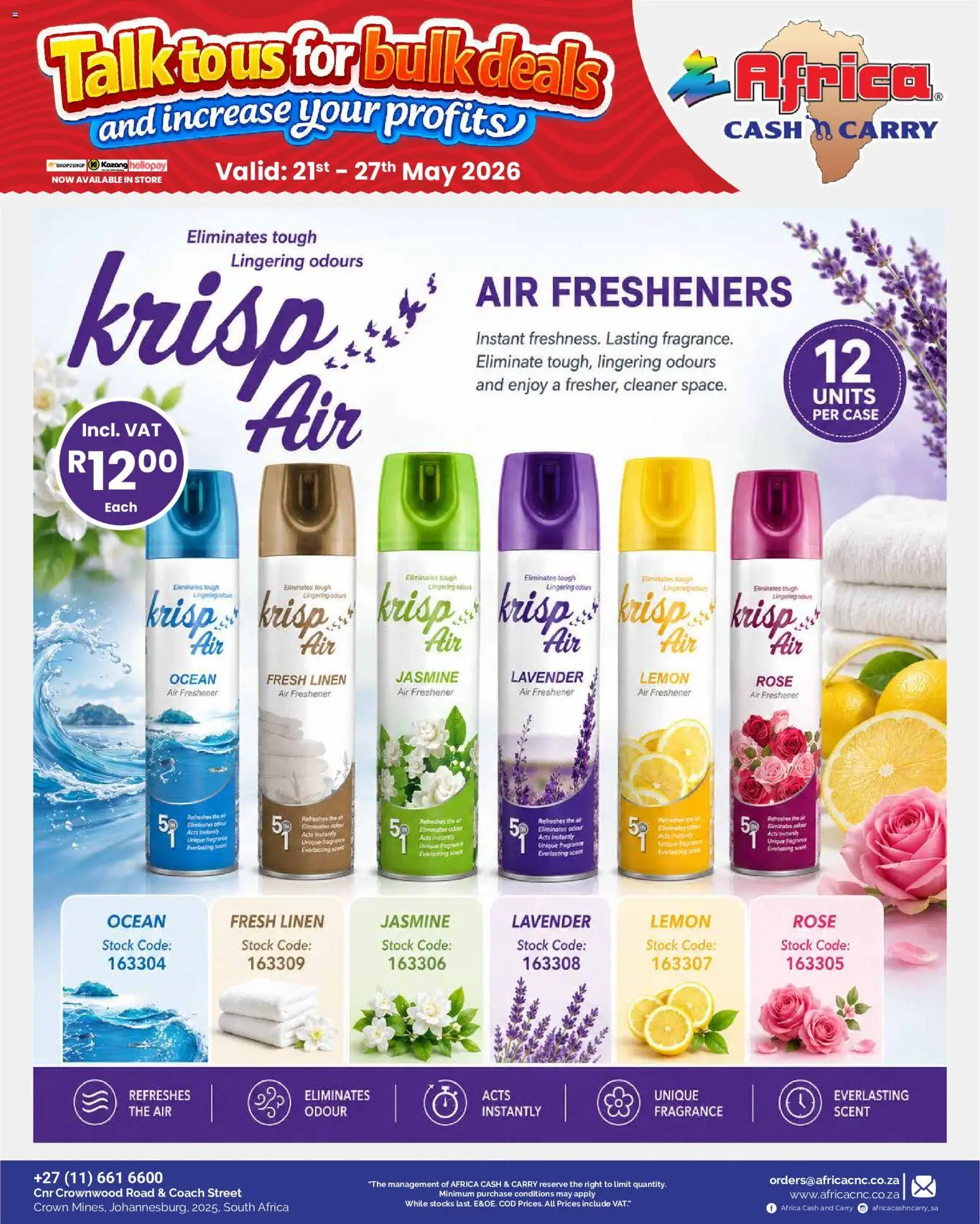 New Africa Cash & Carry catalogue – valid from 21.05.2026 | Page: 18 | Products: Case, Air freshener, Fragrance, Stock