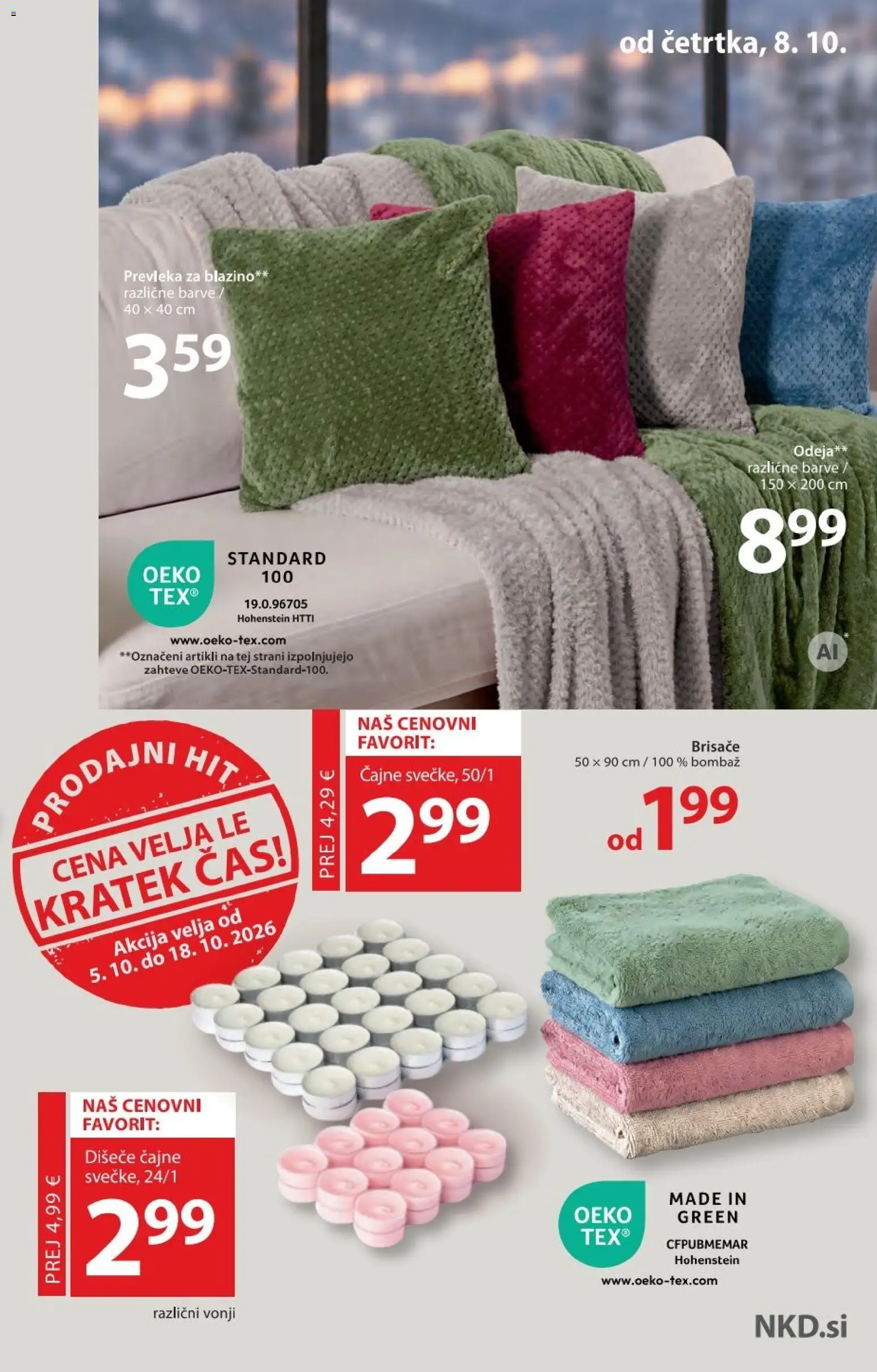 Novi NKD katalog ponudbe – veljaven od 08.10.2026 | Stran: 9 | Izdelki: Prevleka, Odeja
