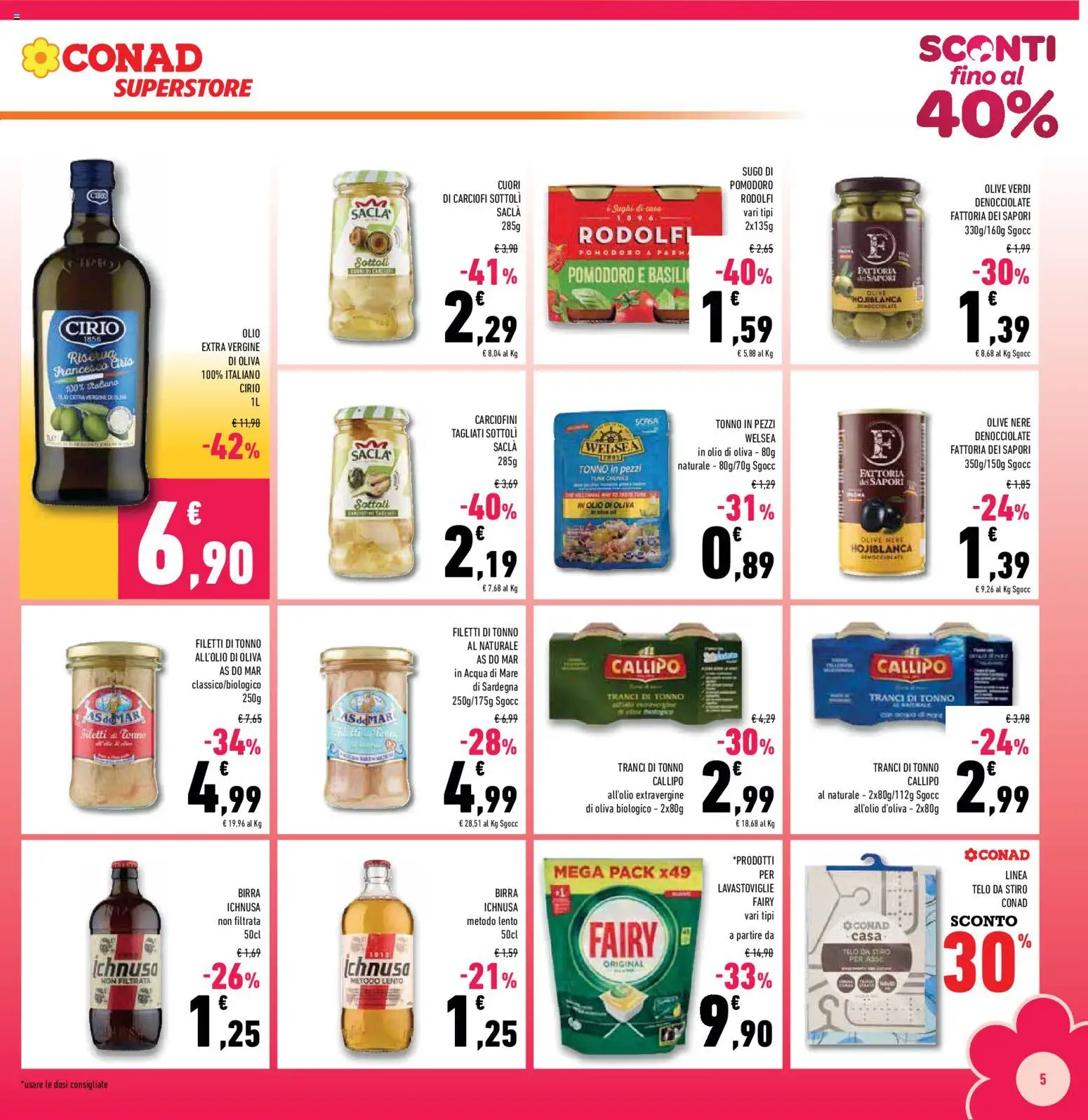 Volantino Conad del 21/10/2026 | Pagina: 5 | Prodotti: Acqua, Olio, Lavastoviglie, Tonno al naturale
