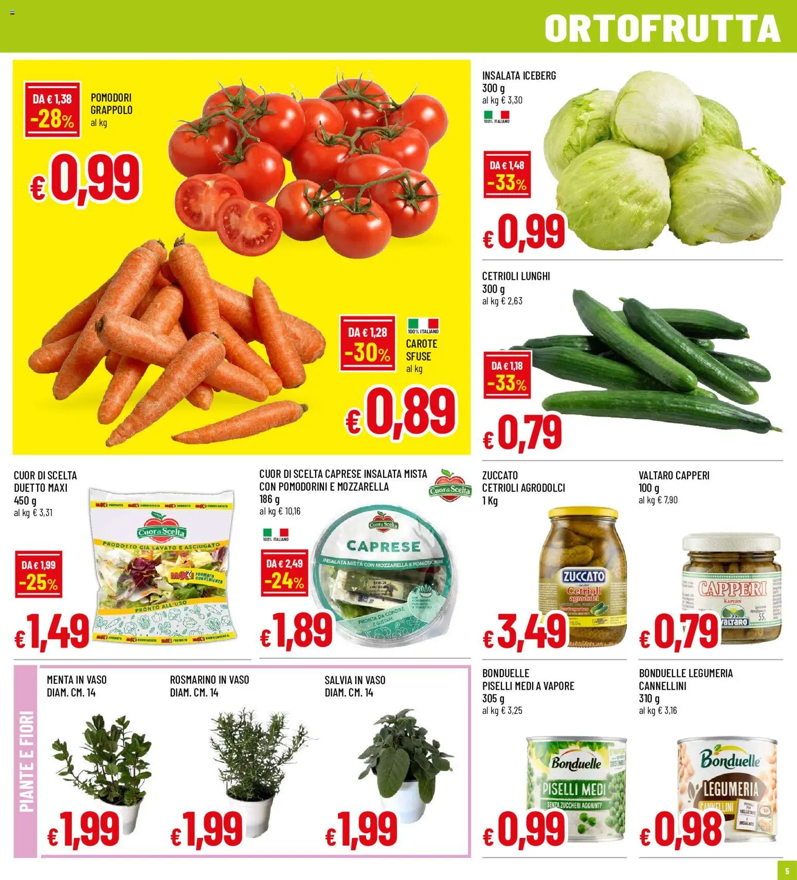Volantino Famila del 10/08/2026 | Pagina: 5 | Prodotti: Rosmarino, Cetrioli, Insalata, Menta