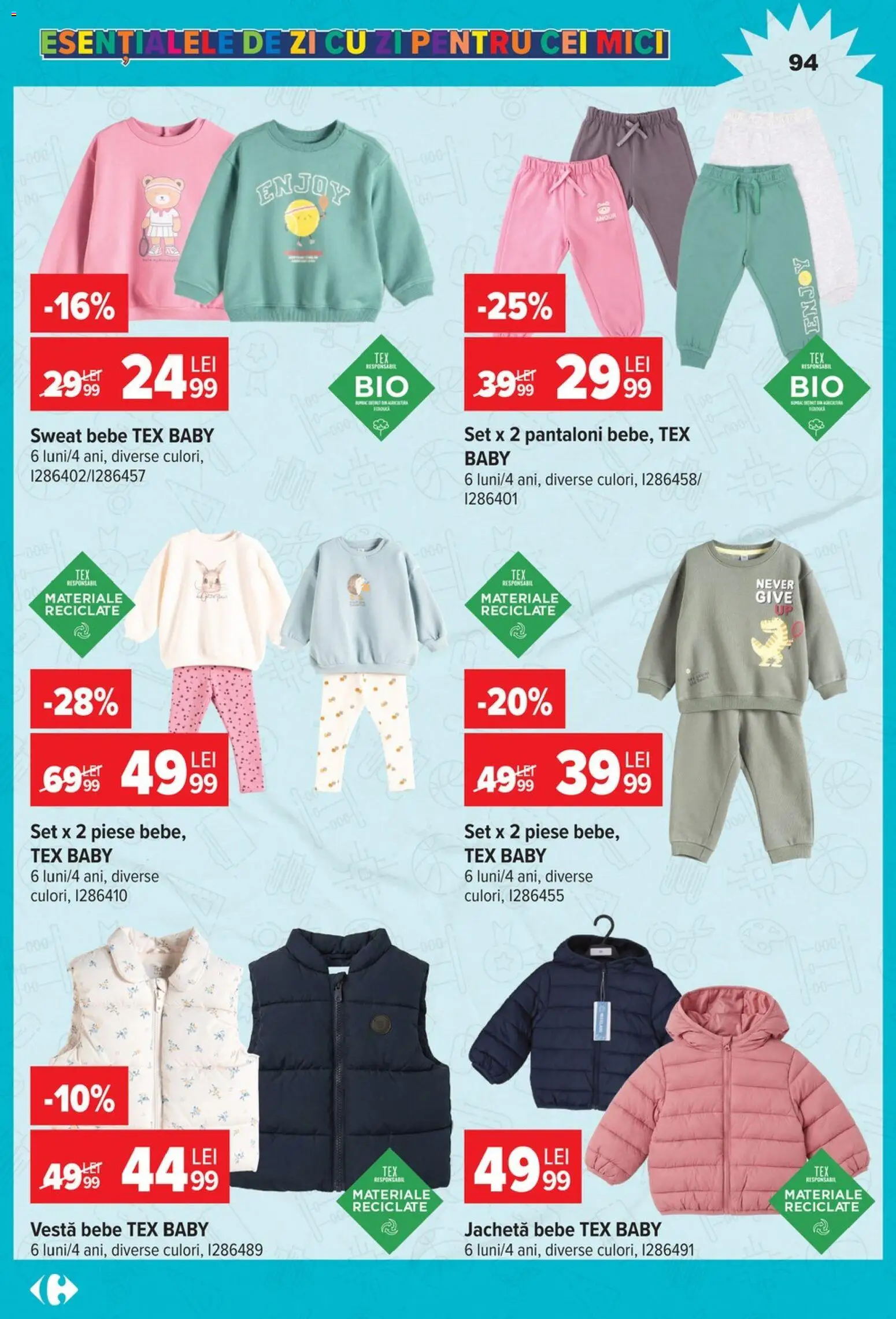 Noul catalog Carrefour – valabil de la 12.08.2026 | Pagină: 94 | Produse: Baby, Jachetă, Vestă, Pantaloni