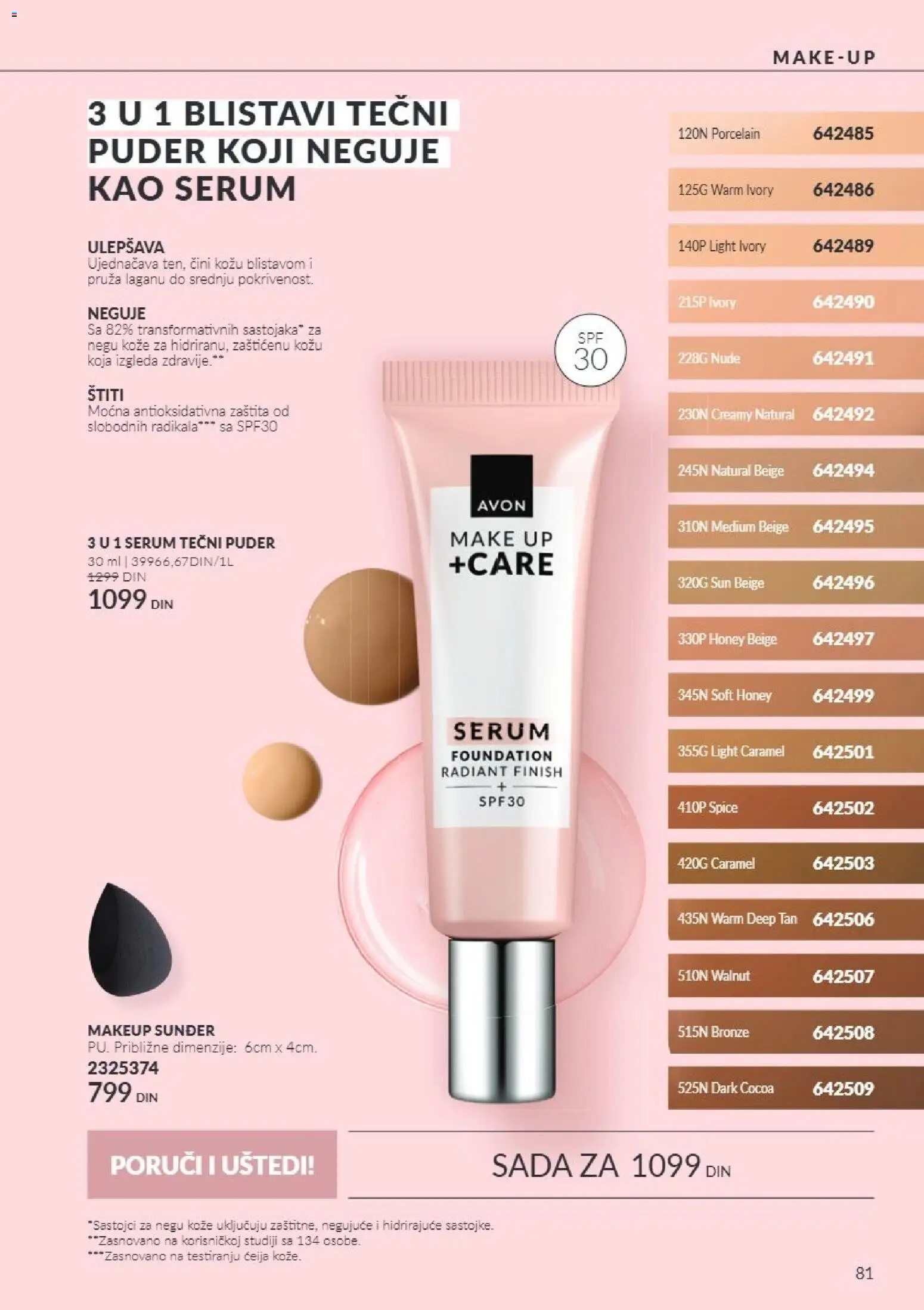 AVON katalog - važi od 01.11.2026 | Strana: 81 | Proizvode: Tečni puder, Finish, Puder, Sastojci
