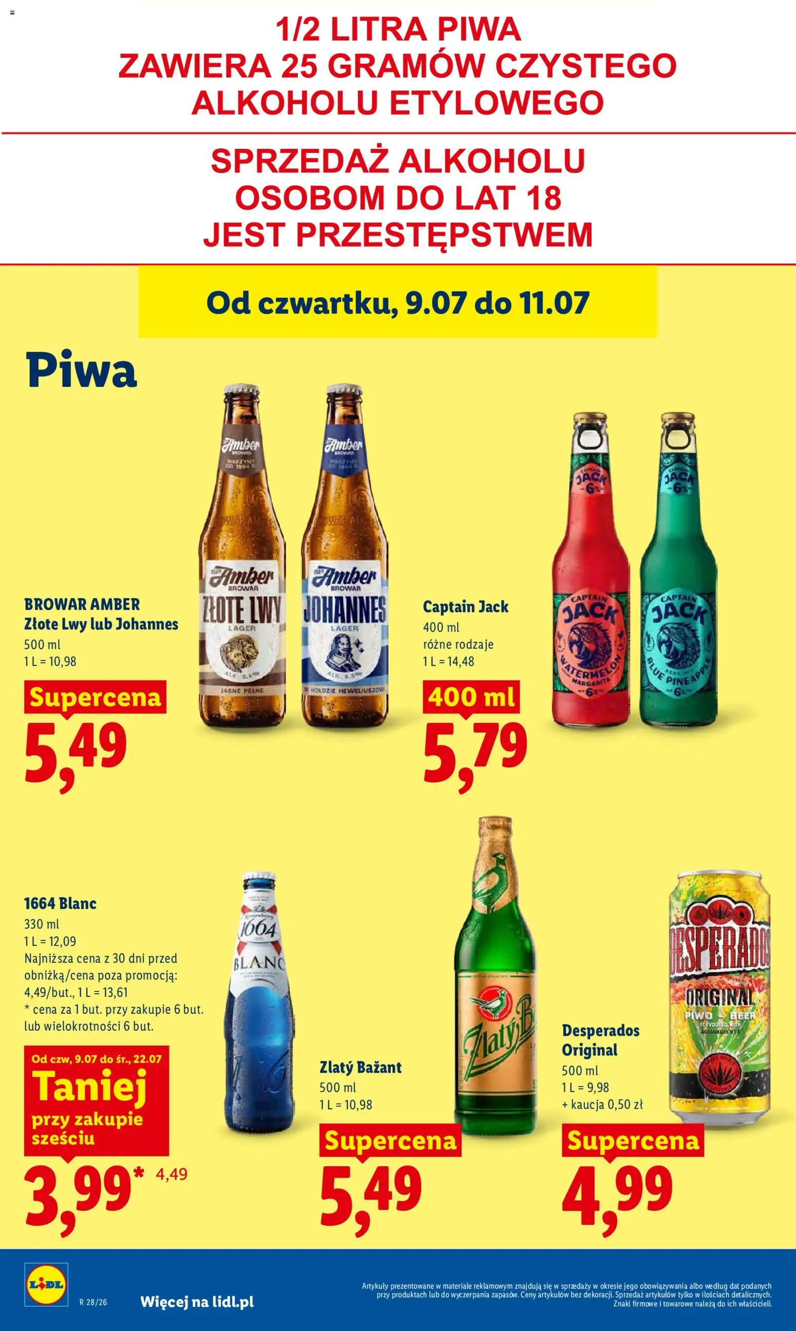 Lidl gazetka od 09.07.2026 | Strona: 74 | Produkty: Piwo