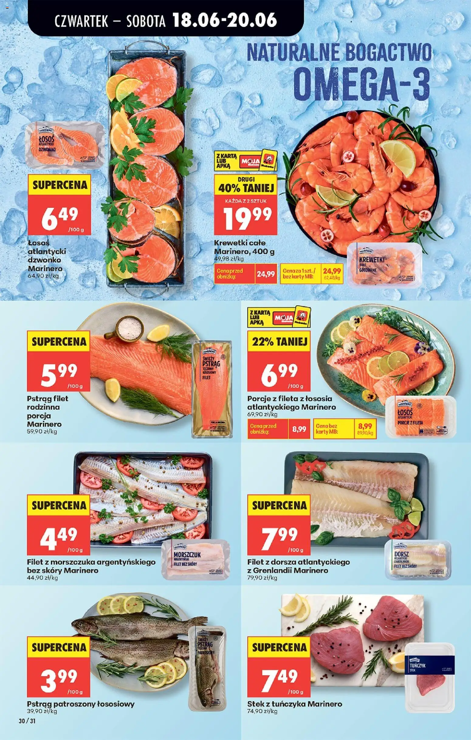Biedronka gazetka od czwartku od 18.06.2026 | Strona: 34 | Produkty: Stek z tuńczyka, Dorsz, Tuńczyk, Morszczuk