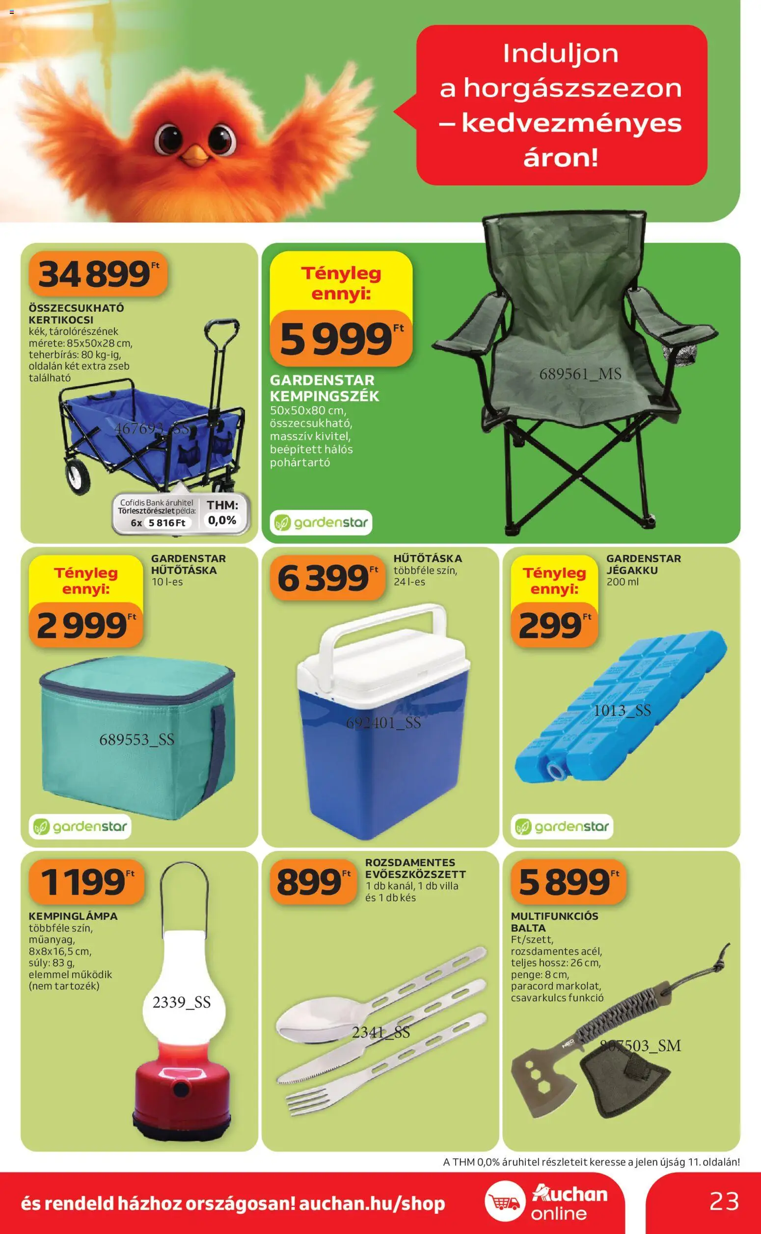 Auchan akciós ujság - amely érvényes a következő dátumtól: 16.04.2026 | Oldal: 23 | Termékek: Hűtőtáska, Kés