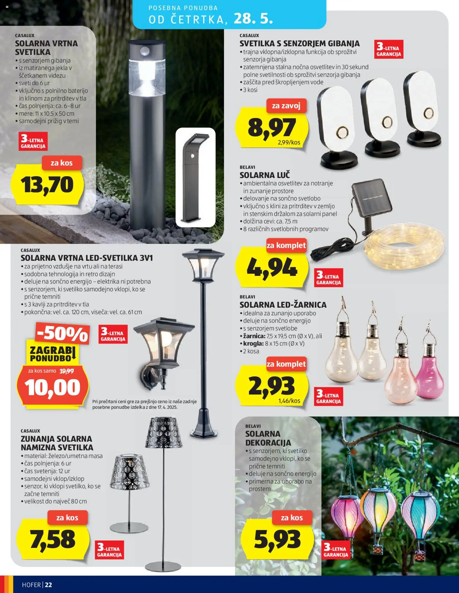 Novi Hofer katalog ponudbe – veljaven od 20.05.2026 | Stran: 22 | Izdelki: Kos, Svetilka, Namizna svetilka