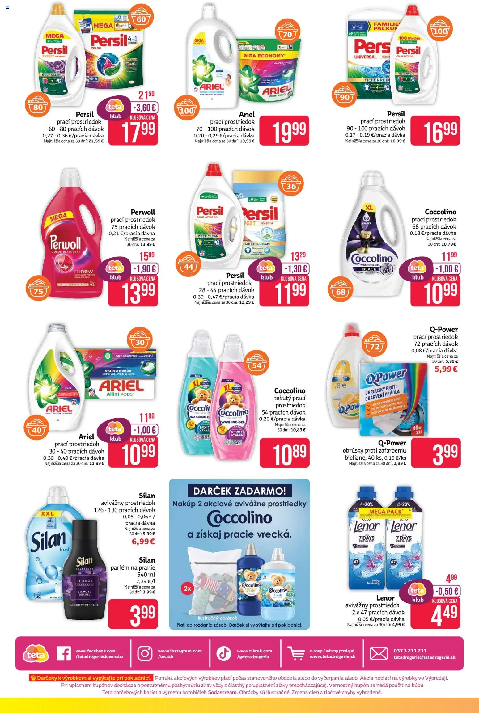 Nové Teta drogerie akcie – leták je platný od 06.07.2026 | Strana: 16 | Produkty: Perwoll, Parfém, Ariel, Lenor