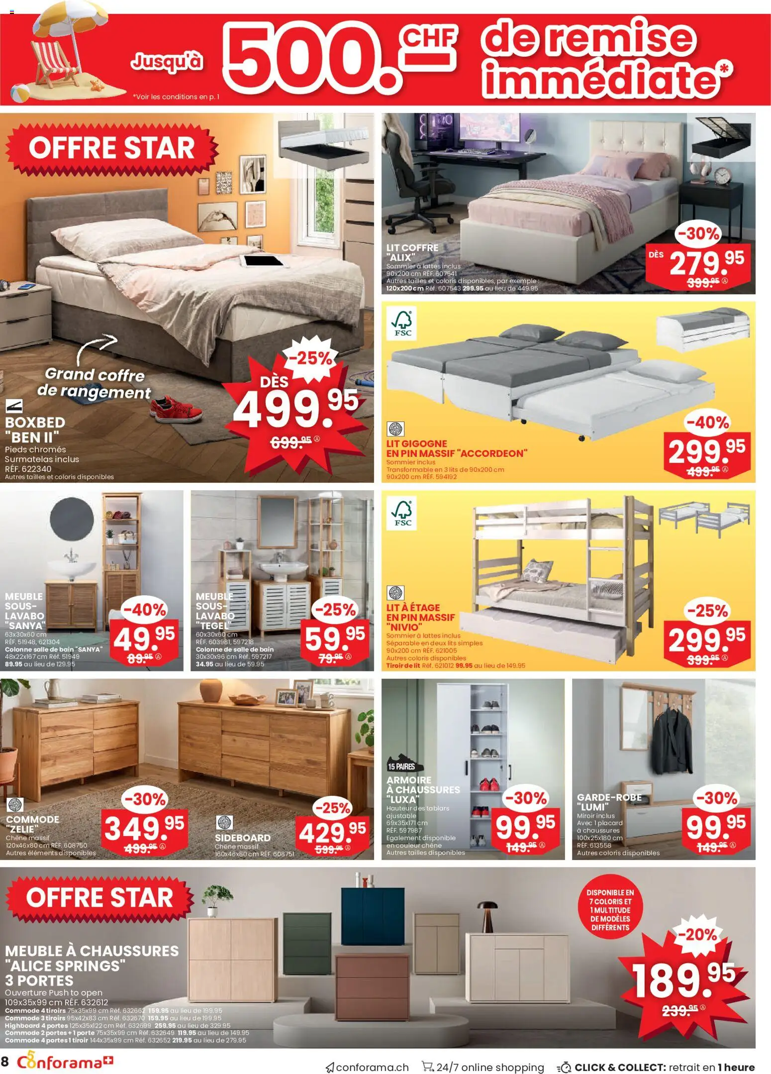 Conforama aktionen FR – gültig ab 22.07.2026 | Seite: 8 | Produkte: Highboard, Sideboard