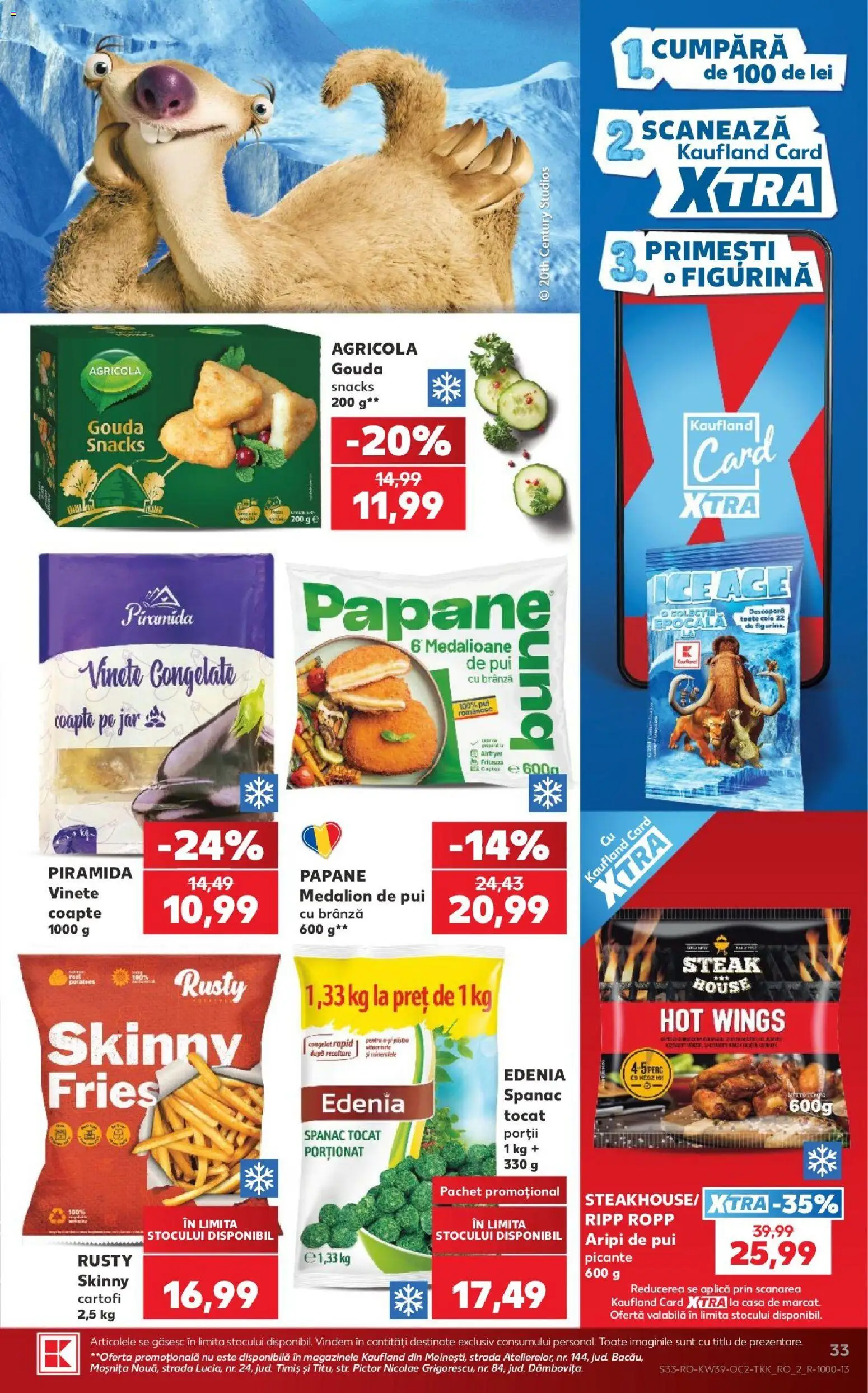 Kaufland RO akciós ujság - amely érvényes a következő dátumtól: 2026.09.23. | Oldal: 33 | Termékek: Jar, Gouda, Steak