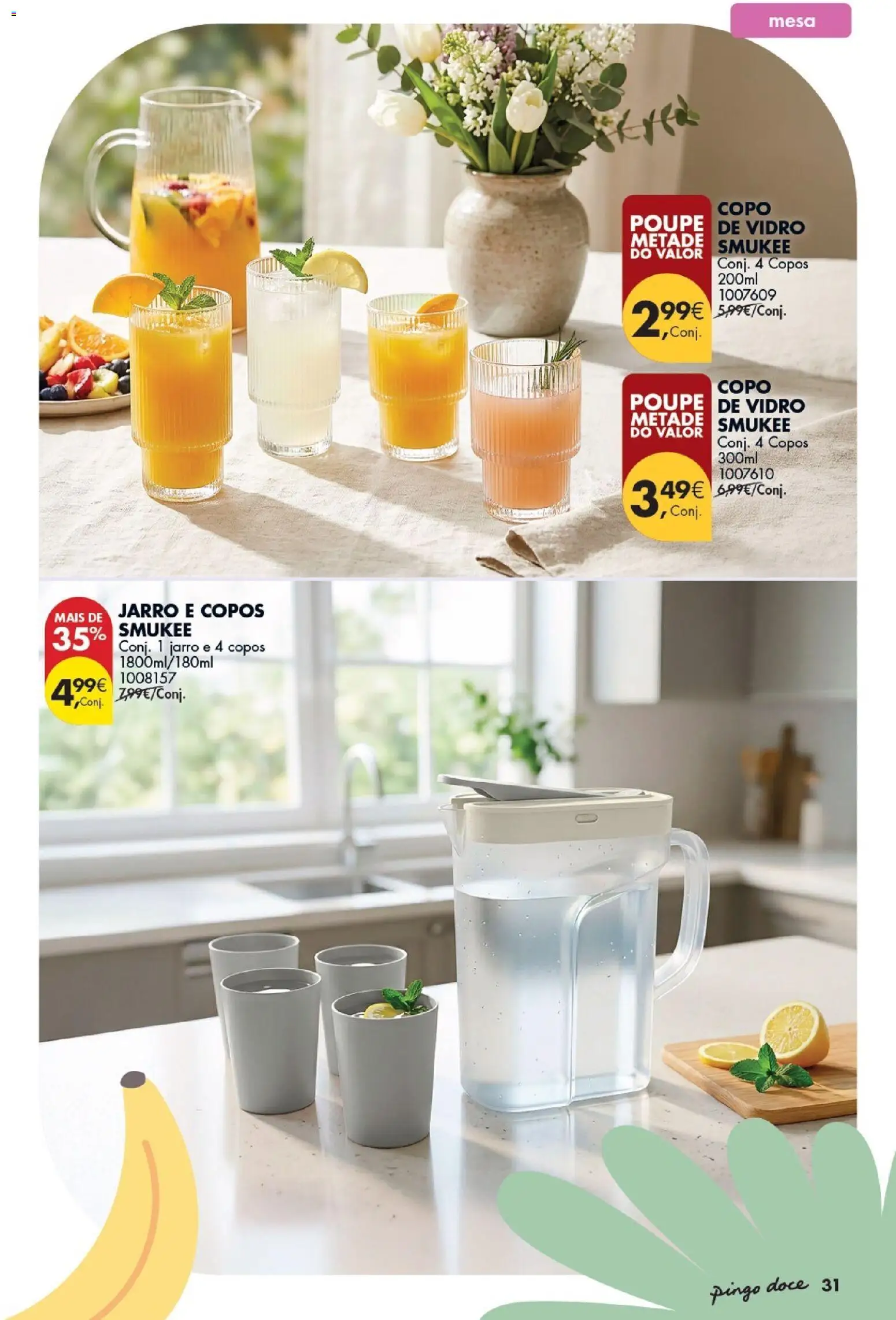 Pingo Doce Bazar Verão │ válido de 09.06.2026 | Página: 33 | Produtos: Copos, Mesa