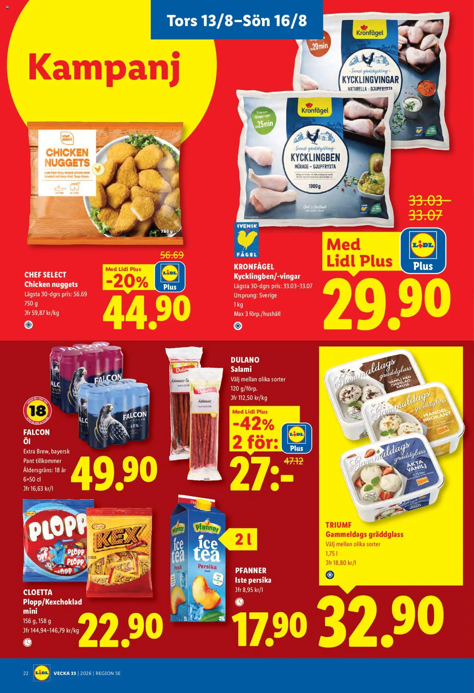 Lidl reklamblad aktuell från 10/08/2026 | Sida: 25 | Produkter: Choklad, Salami, Öl, Persika