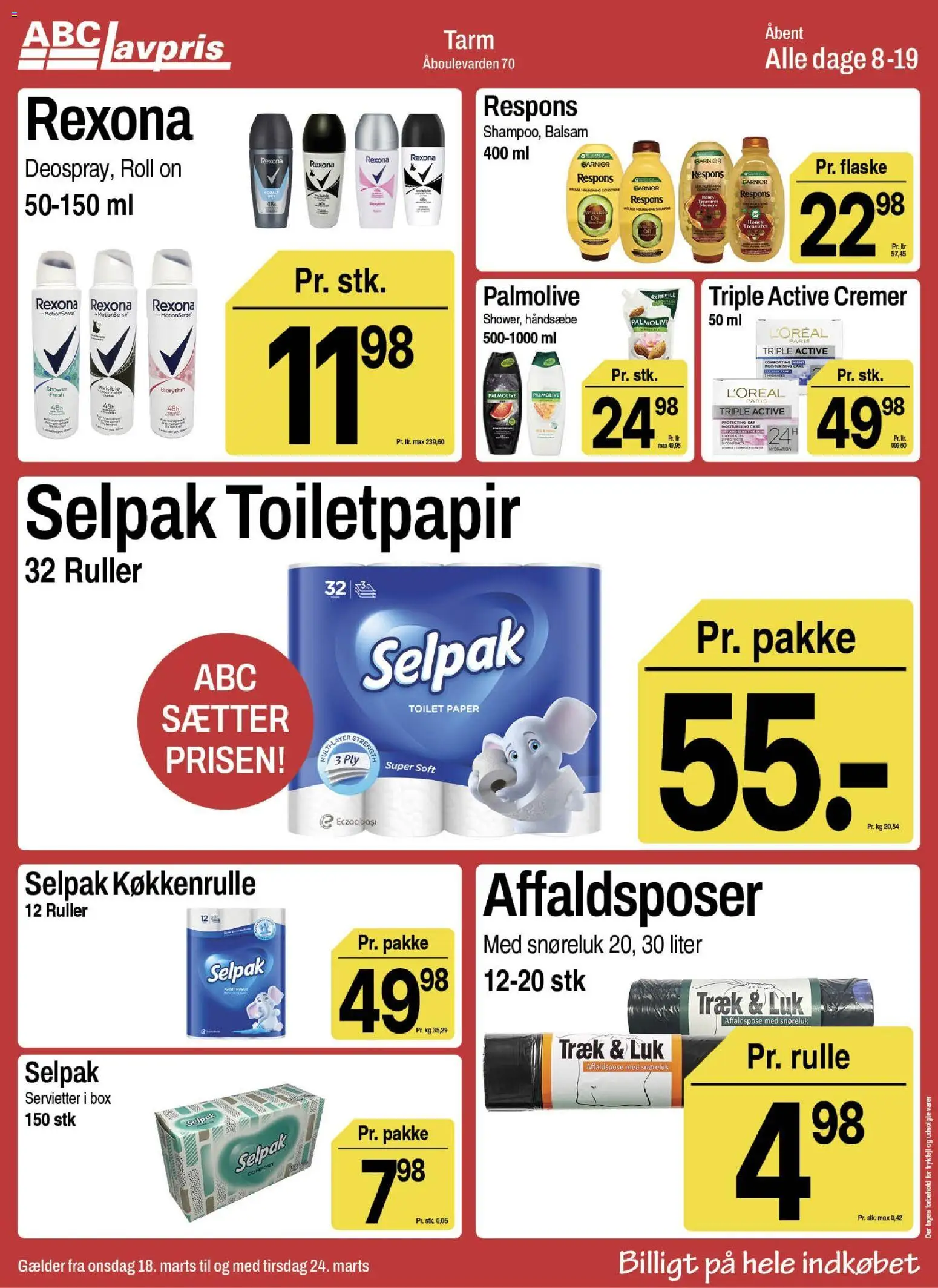 Abc Lavpris tilbudsavis – gyldig fra 18.03.2026 | Side: 10 | Produkter: Balsam, Toilet