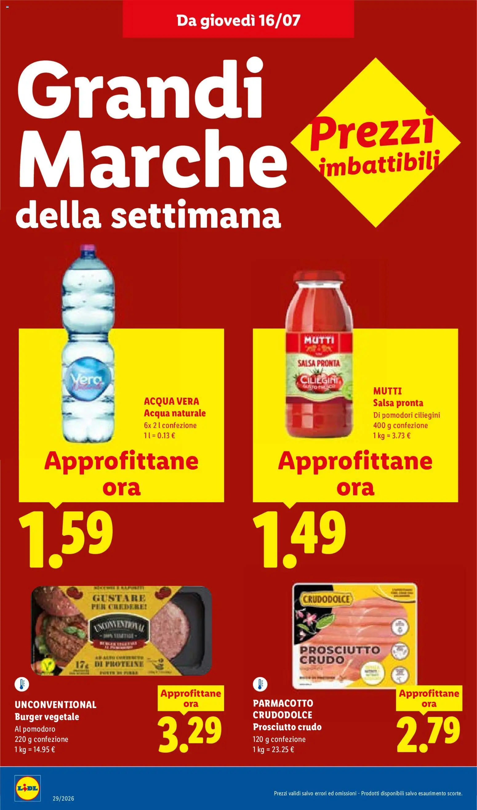Volantino Lidl del 16/07/2026 | Pagina: 16 | Prodotti: Salsa, Pomodoro, Mutti, Mutti salsa