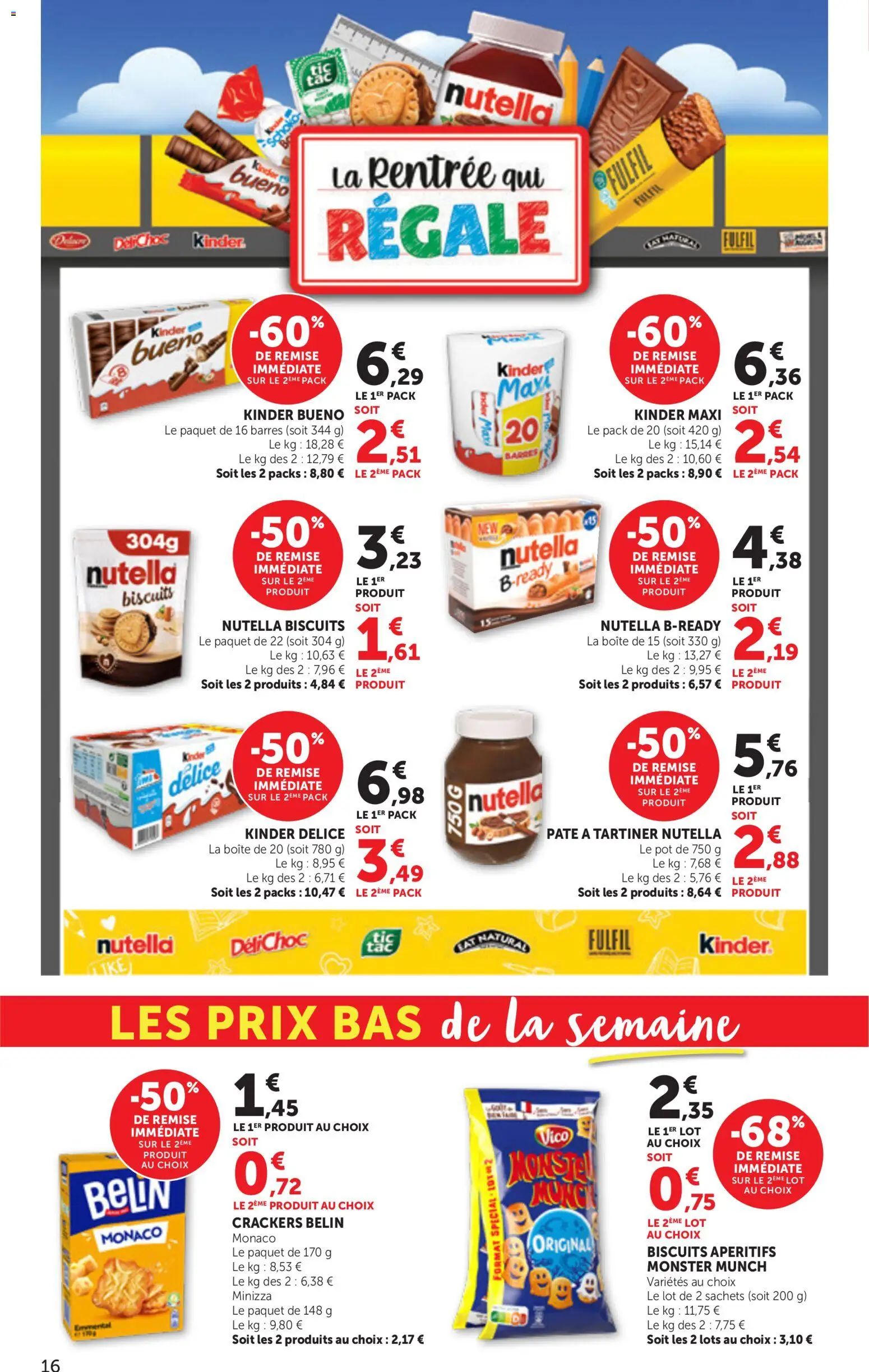{H1} | Page: 16 | Produits: Kinder Bueno, Nutella, Pâte, Biscuits