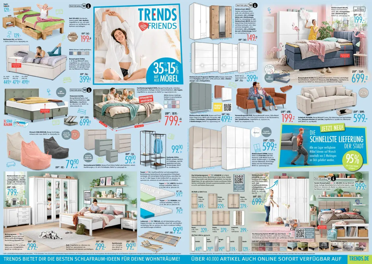 Trends Prospekt – gültig ab 22.08.2026 | Seite: 3 | Produkte: Bett, Lattenrost, Liege, Schrank