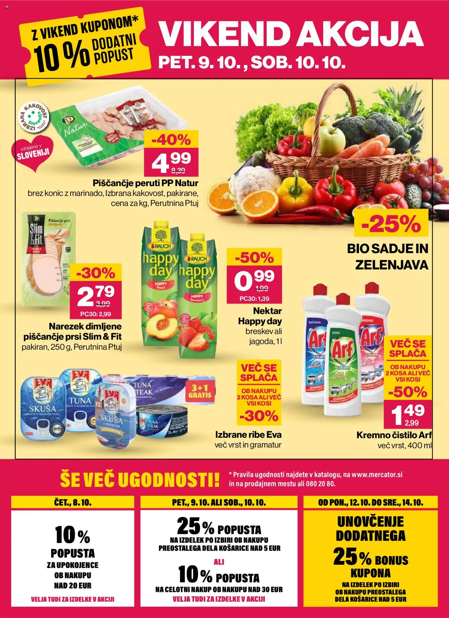 Novi Mercator katalog ponudbe – veljaven od 08.10.2026 | Stran: 32 | Izdelki: Narezek, Bio sadje, Ribe, Breskev