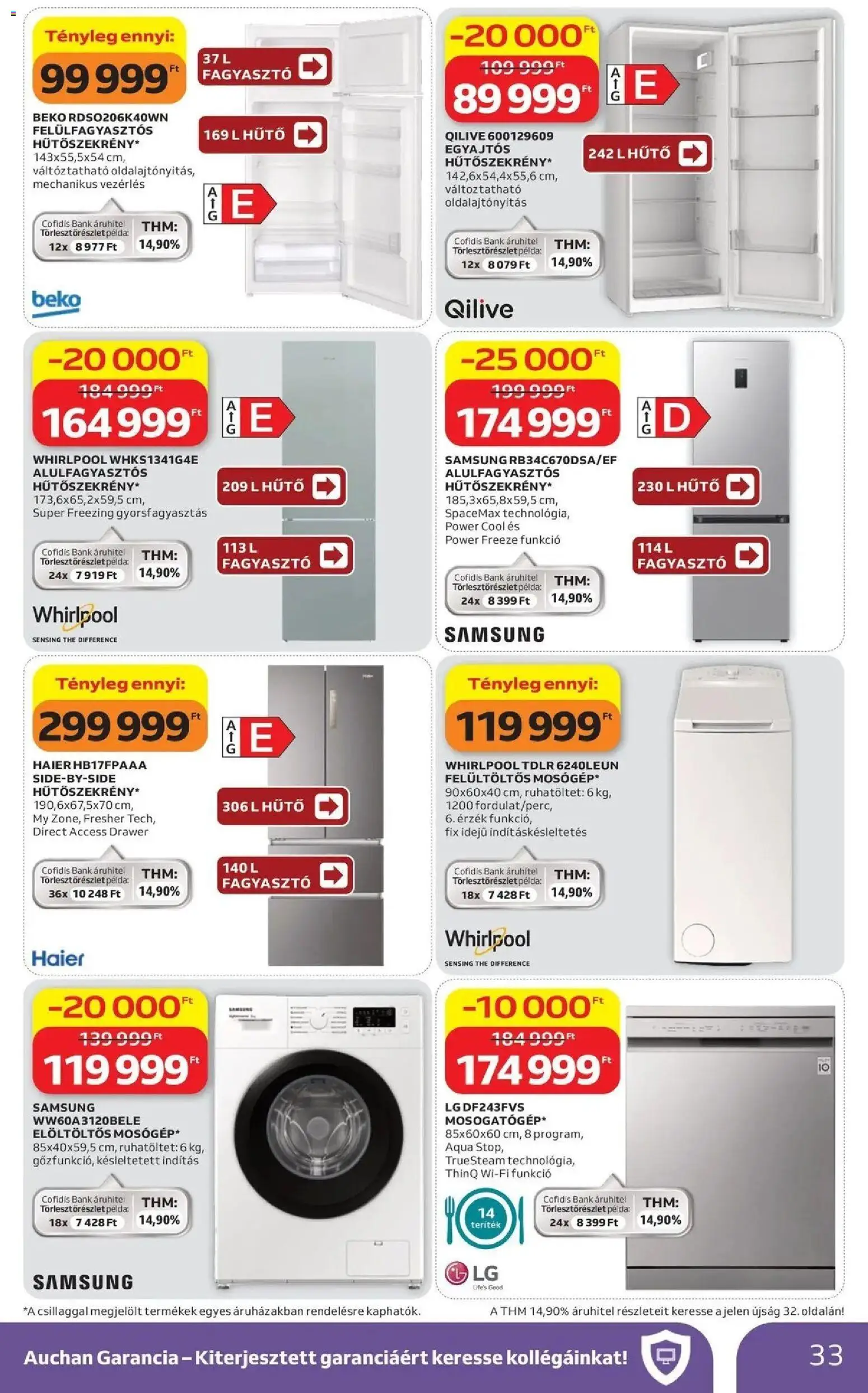Auchan akciós ujság - amely érvényes a következő dátumtól: 09.04.2026 | Oldal: 33 | Termékek: Samsung