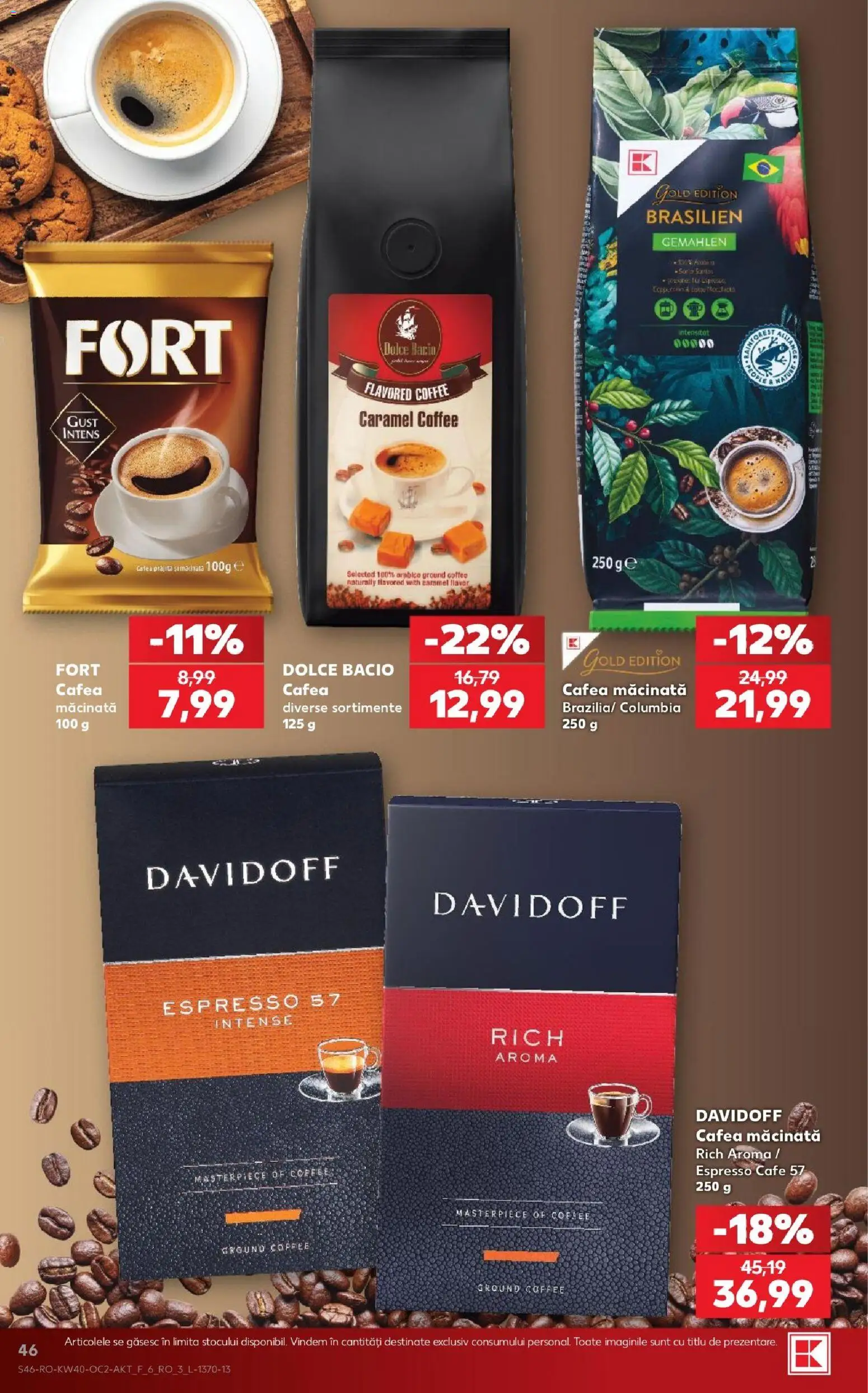Noul catalog Kaufland – valabil de la 30.09.2026 | Pagină: 46 | Produse: Cafea macinata, Cafea, Intense, Espresso Cafe