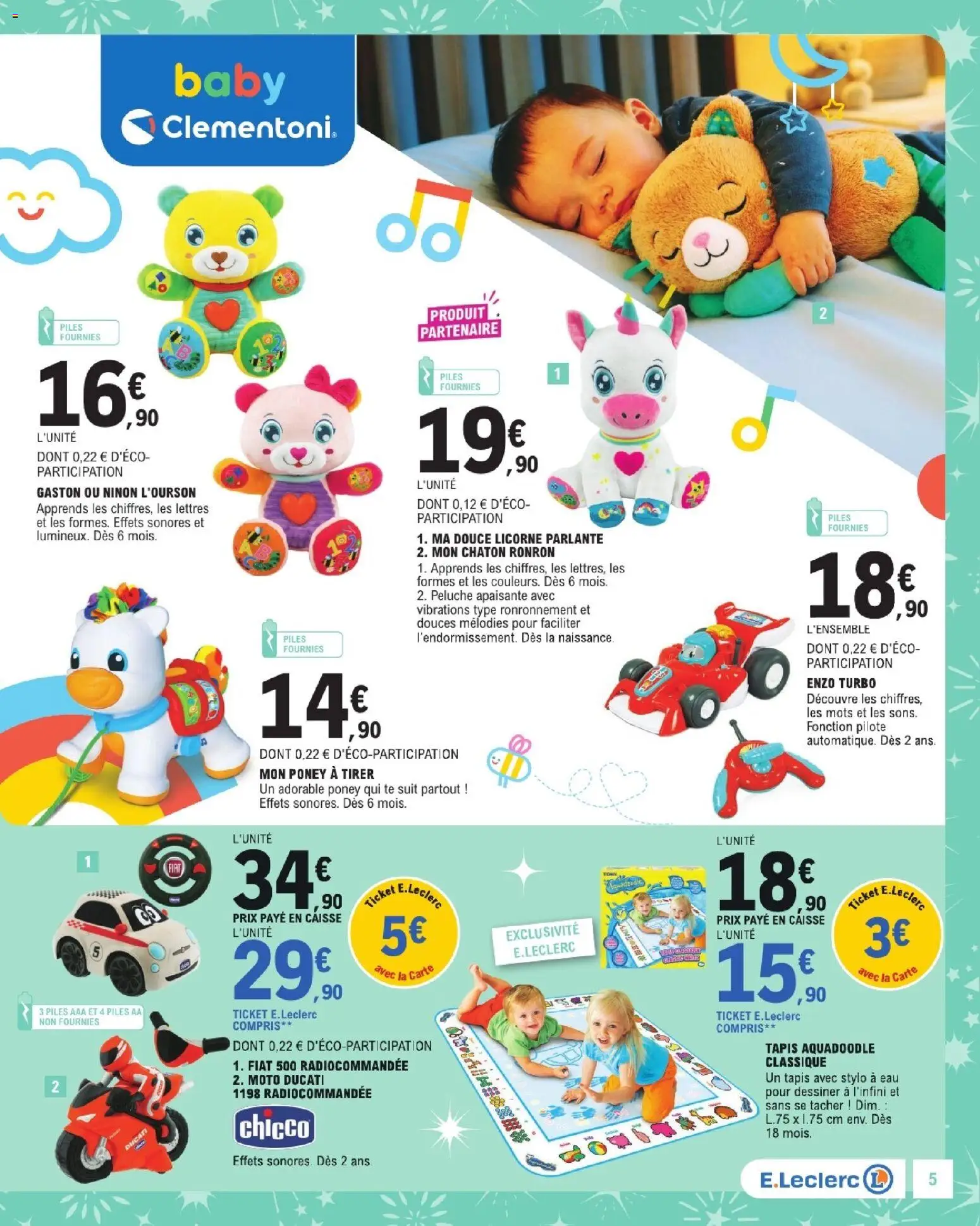 {H1} | Page: 5 | Produits: Piles AA, Peluche, Stylo, Tapis