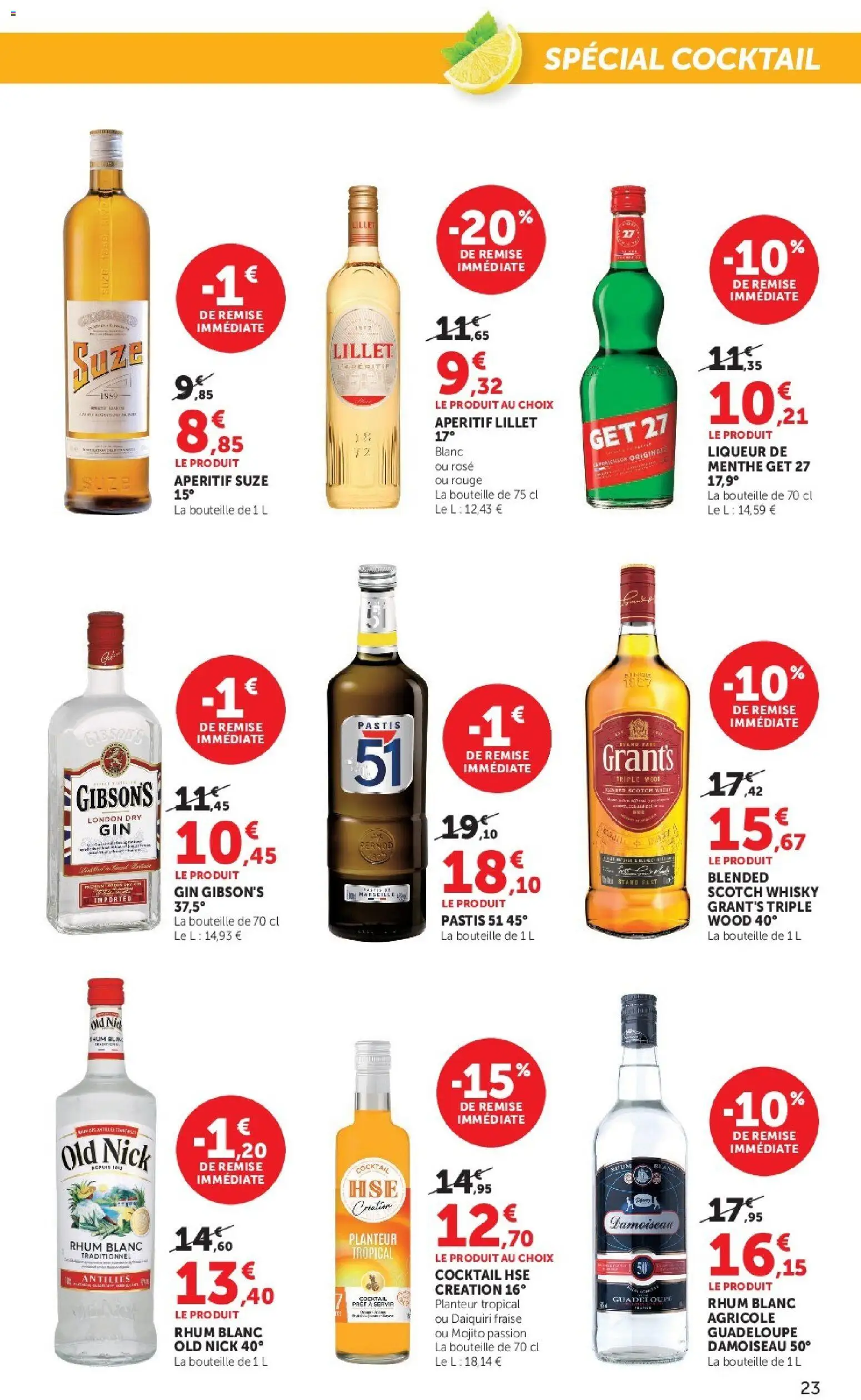 {H1} | Page: 23 | Produits: Pastis, Fraise, Menthe, Gin