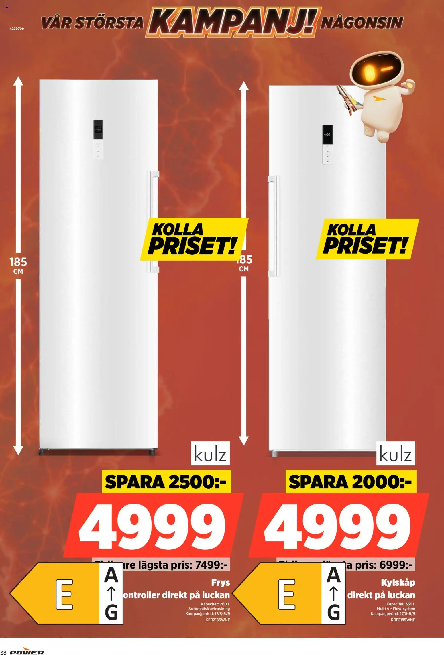 Power reklamblad aktuell från 31/08/2026 | Sida: 38 | Produkter: Kylskåp, Frys