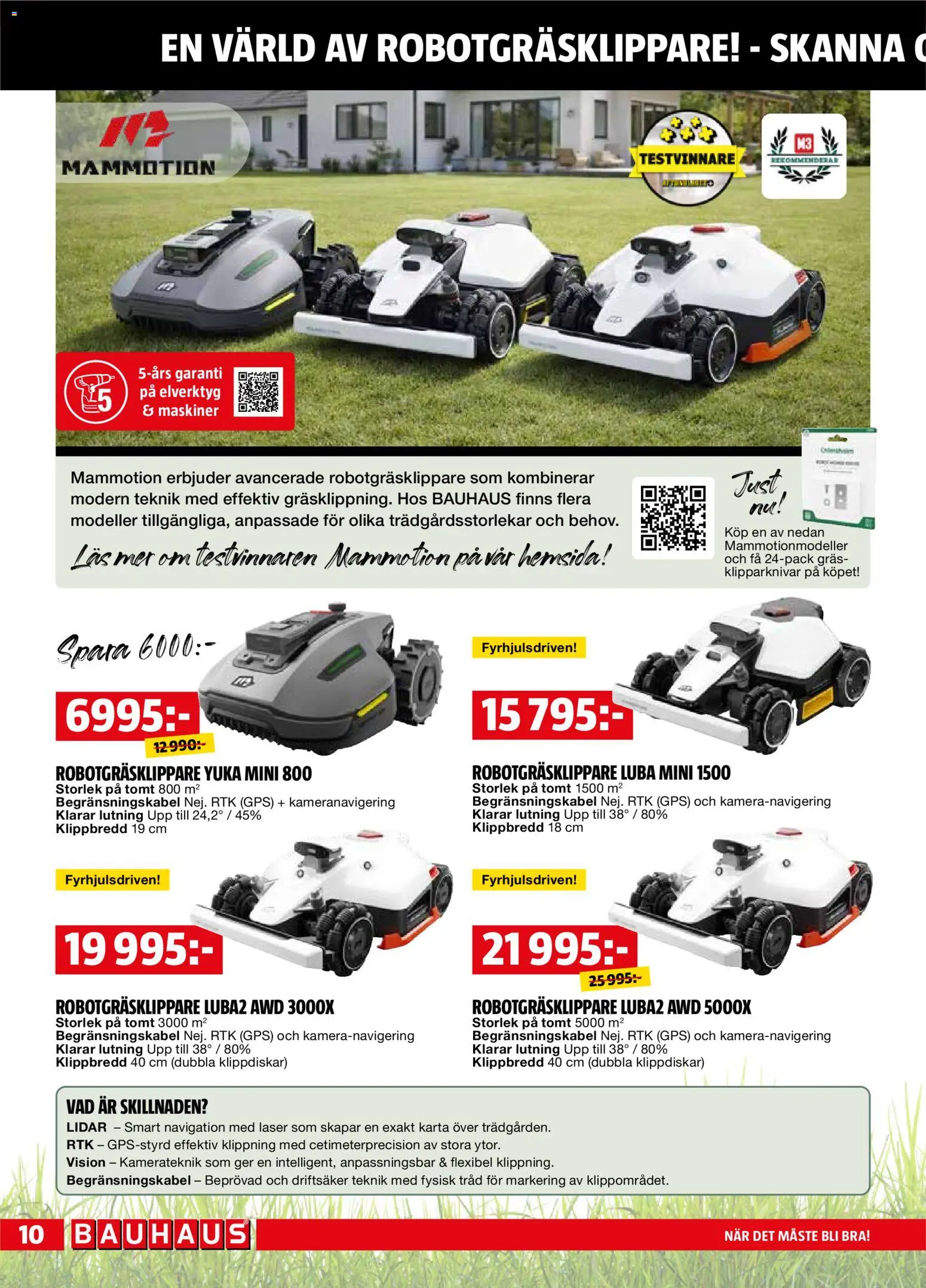 Bauhaus reklamblad aktuell från 01.04.2026 | Sida: 10 | Produkter: Robotgräsklippare