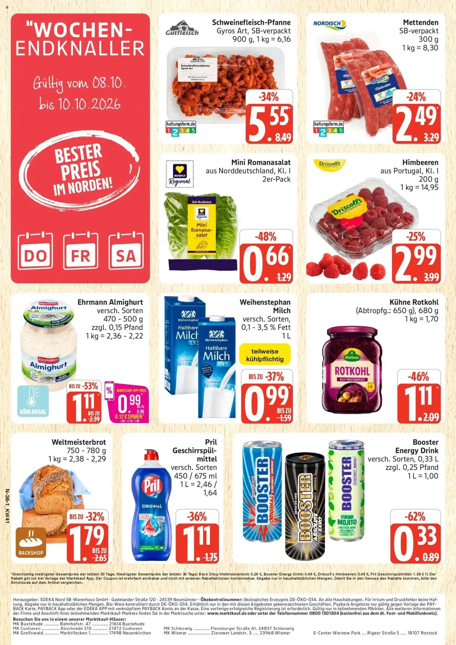 Marktkauf Prospekt Neuenkirchen (ab 05.10.2026) » Angebote online | Seite: 36 | Produkte: Himbeeren, Milch, Haltbare milch, Pril