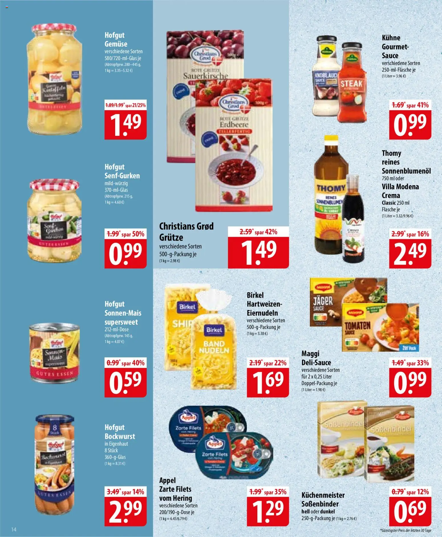 Famila Prospekt – gültig ab 01.06.2026 | Seite: 14 | Produkte: Sonnenblumenol, Tomaten, Nudeln, Steak