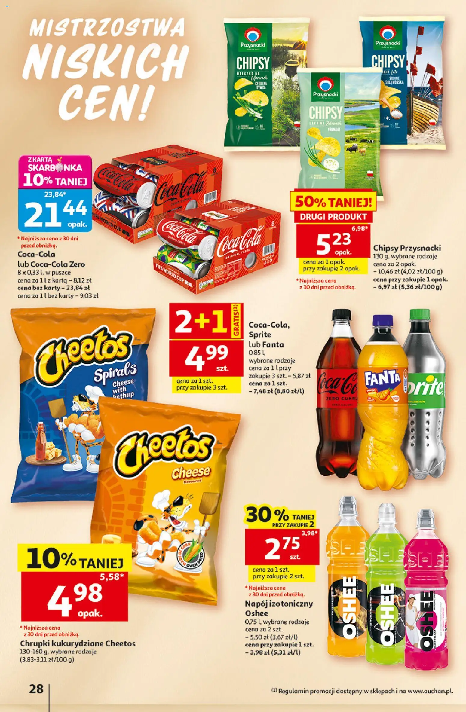 Auchan gazetka - 30 Lat Hipermarket od 18.06.2026 | Strona: 28 | Produkty: Karta, Chipsy, Sprite, Coca cola