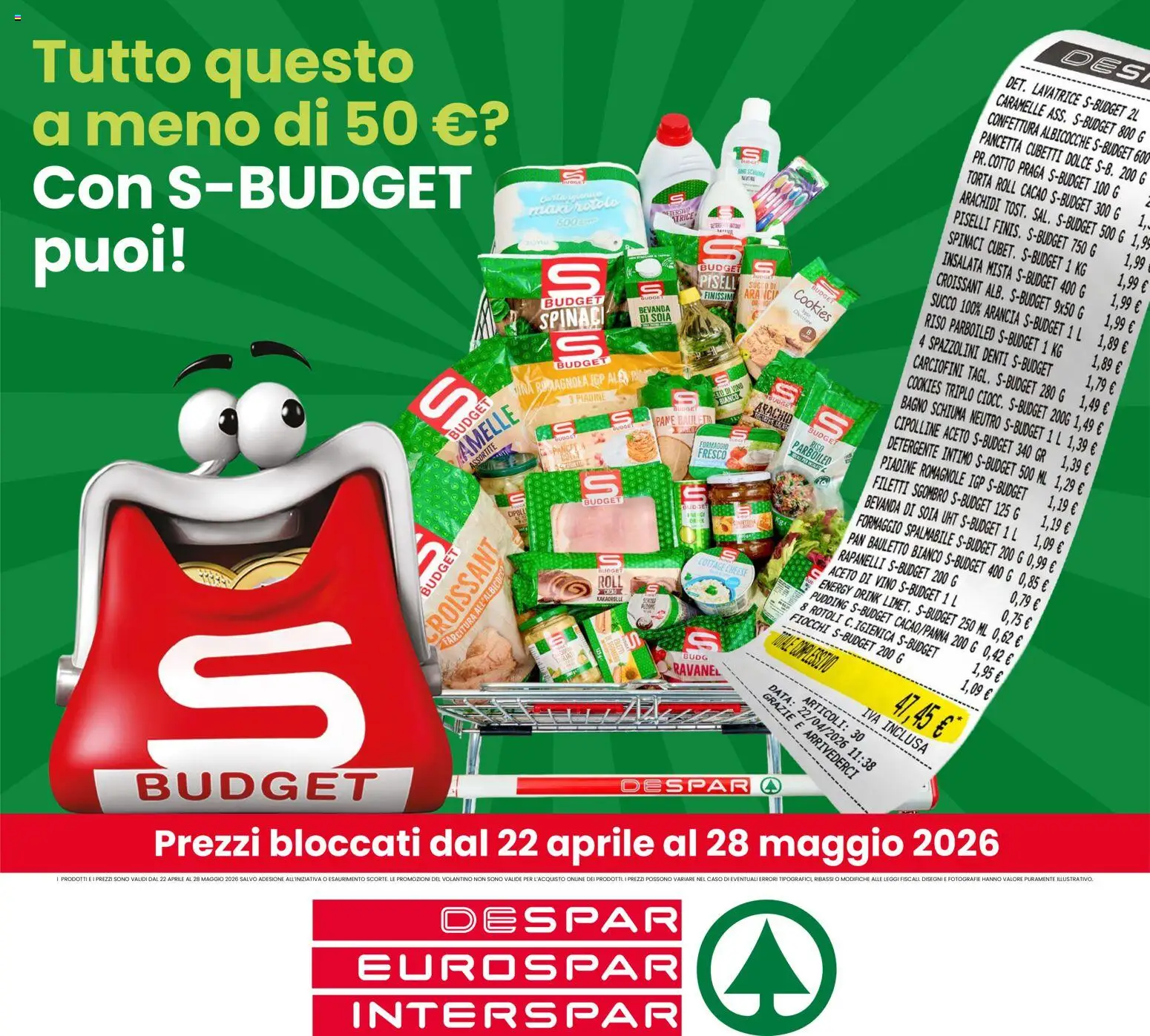 Volantino Despar del 22.04.2026 | Pagina: 8 | Prodotti: Intimo, Insalata, Sgombro, Bagno