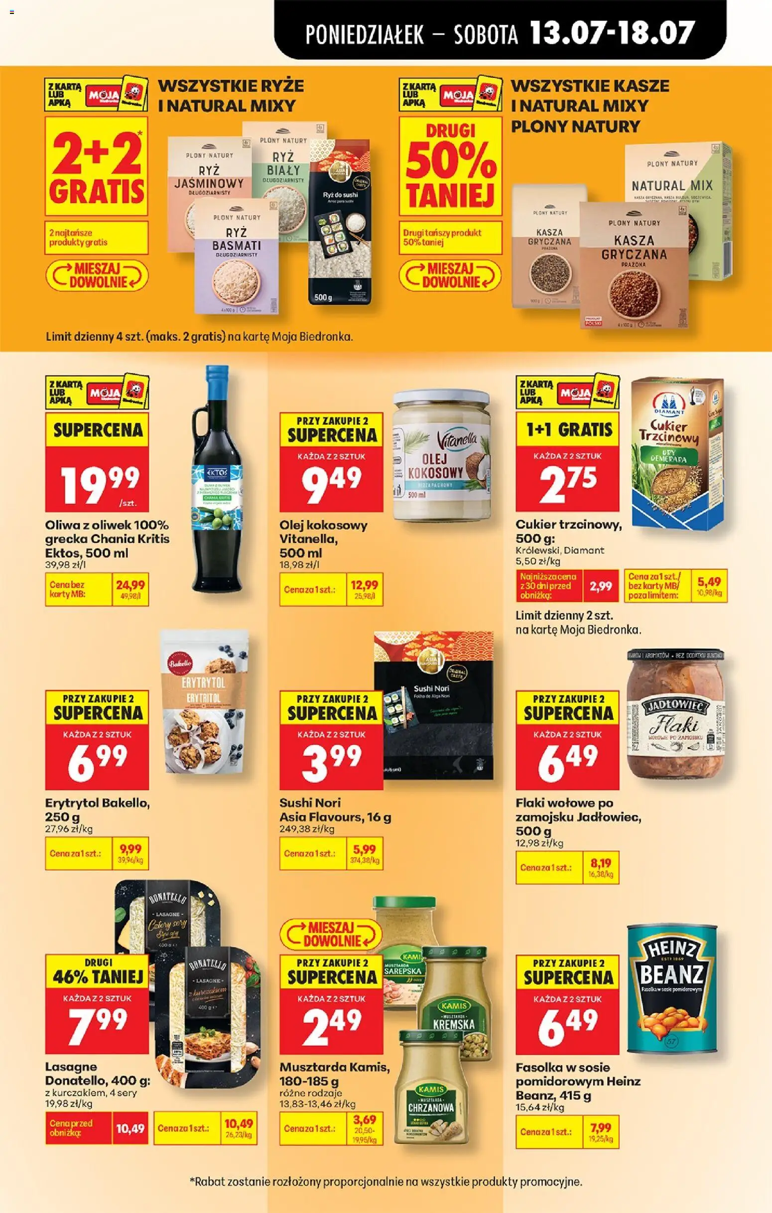 Biedronka gazetka od poniedziałku od 13.07.2026 | Strona: 59 | Produkty: Nori, Lasagne, Olej, Ryż