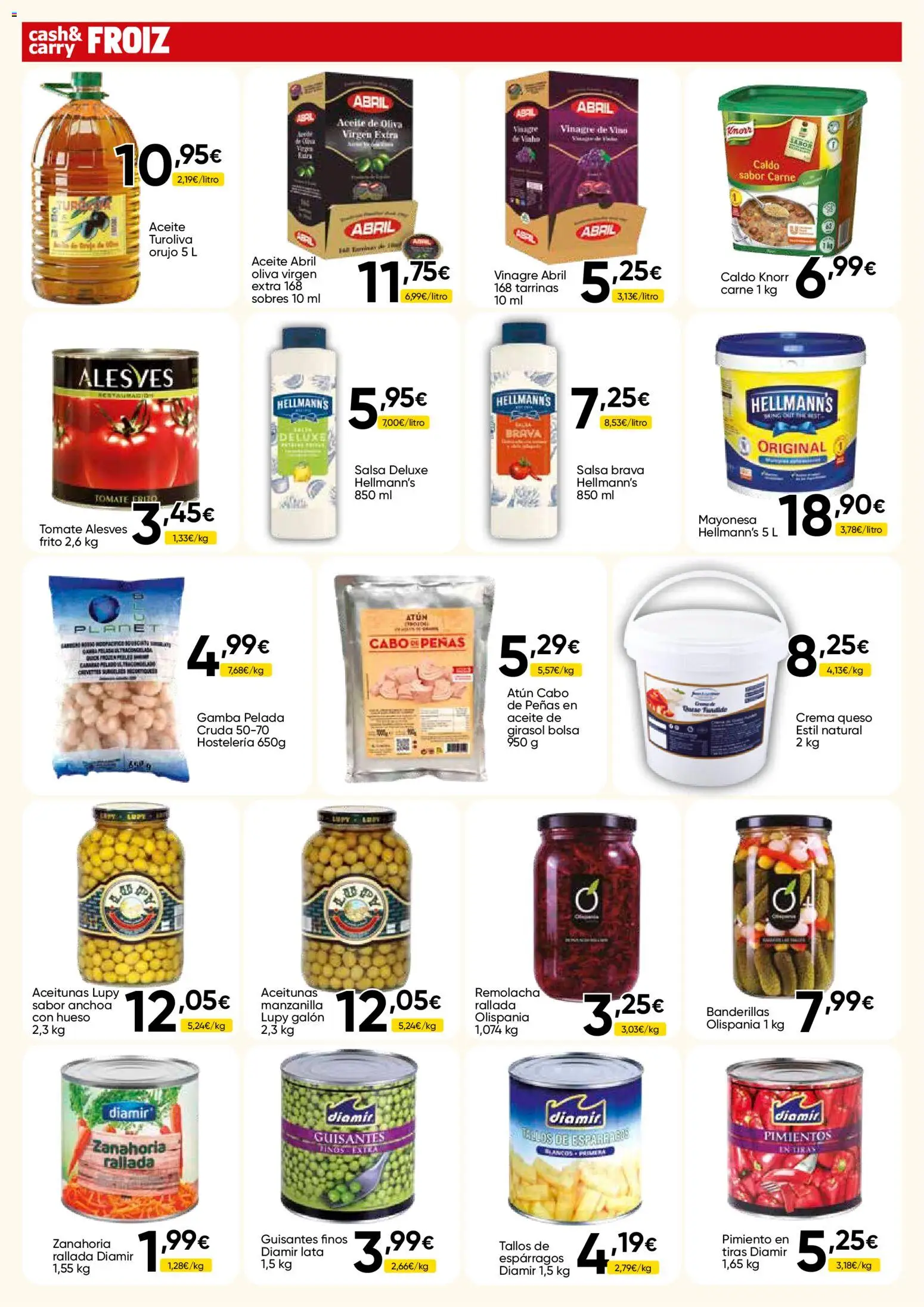 Froiz - Folleto Cash │ válido desde el 27/08/2026 | Página: 12 | Productos: Queso, Salsa brava, Pimiento, Aceite de oliva virgen extra