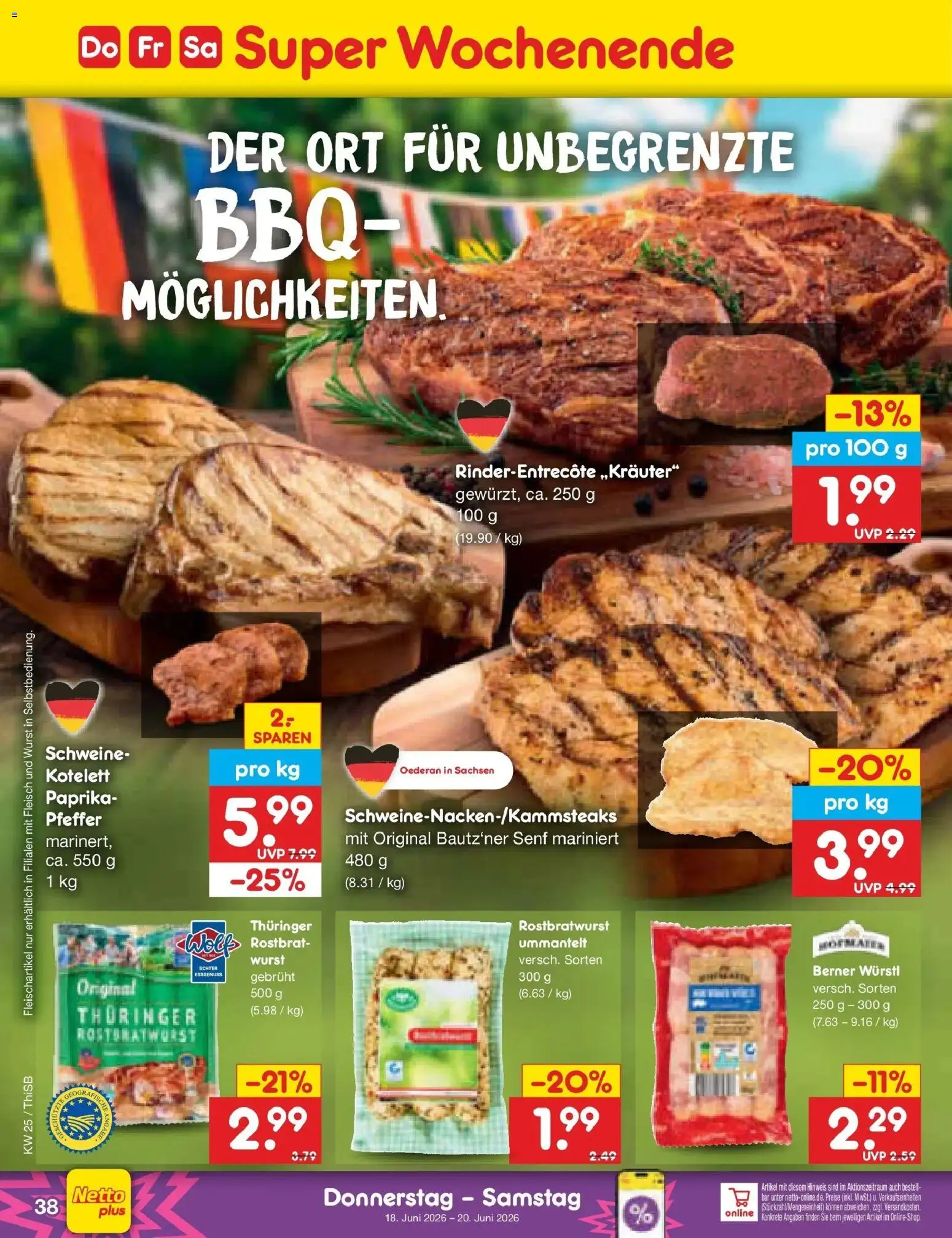 Netto Marken-Discount Prospekt Pirna – gültig ab 14.06.2026 | Seite: 50 | Produkte: Würstl, Paprika, Wurst, Fleisch