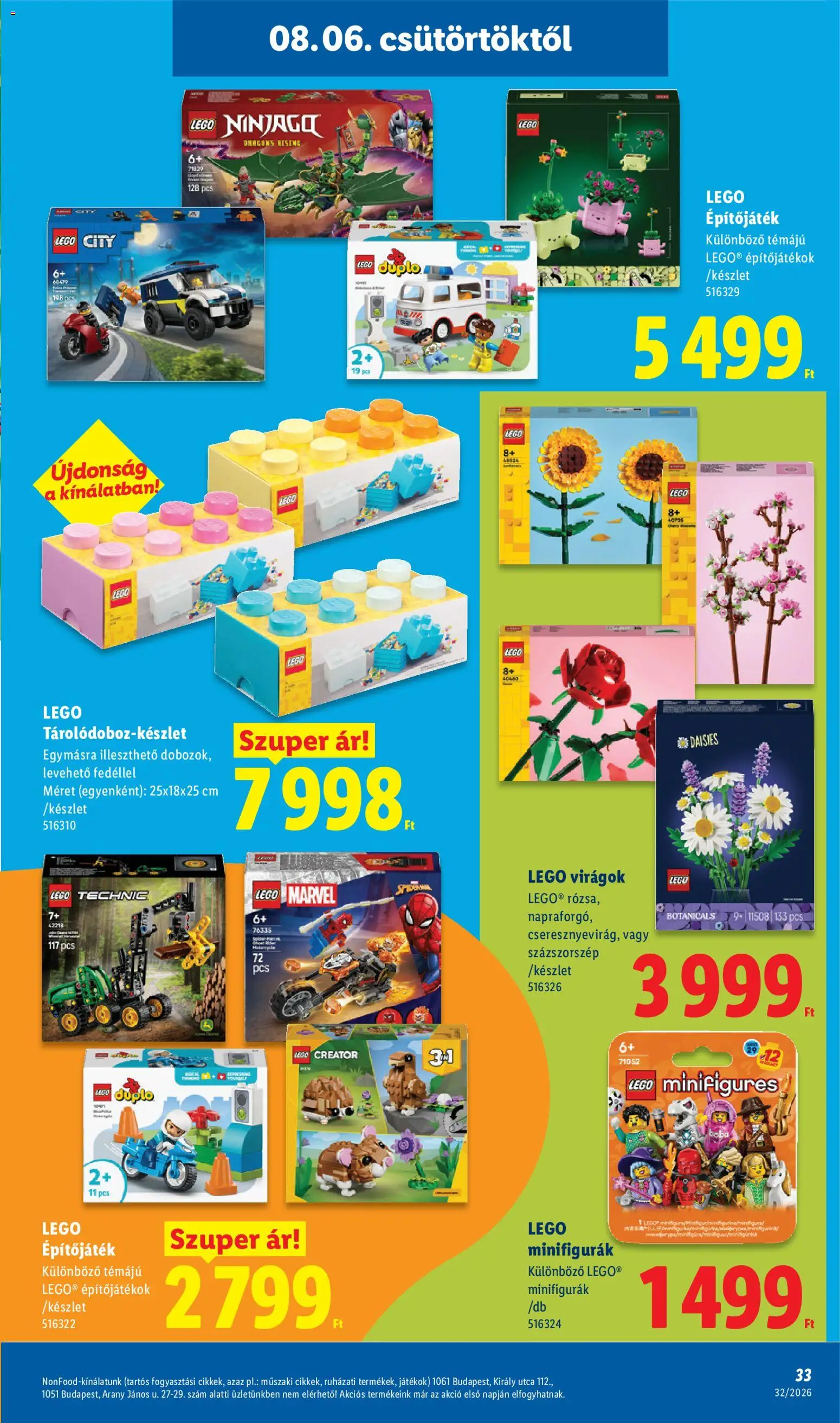 Lidl akciós ujság - amely érvényes a következő dátumtól: 2026.08.06. | Oldal: 33 | Termékek: Virágok, Játékok, LEGO Technic, Baba
