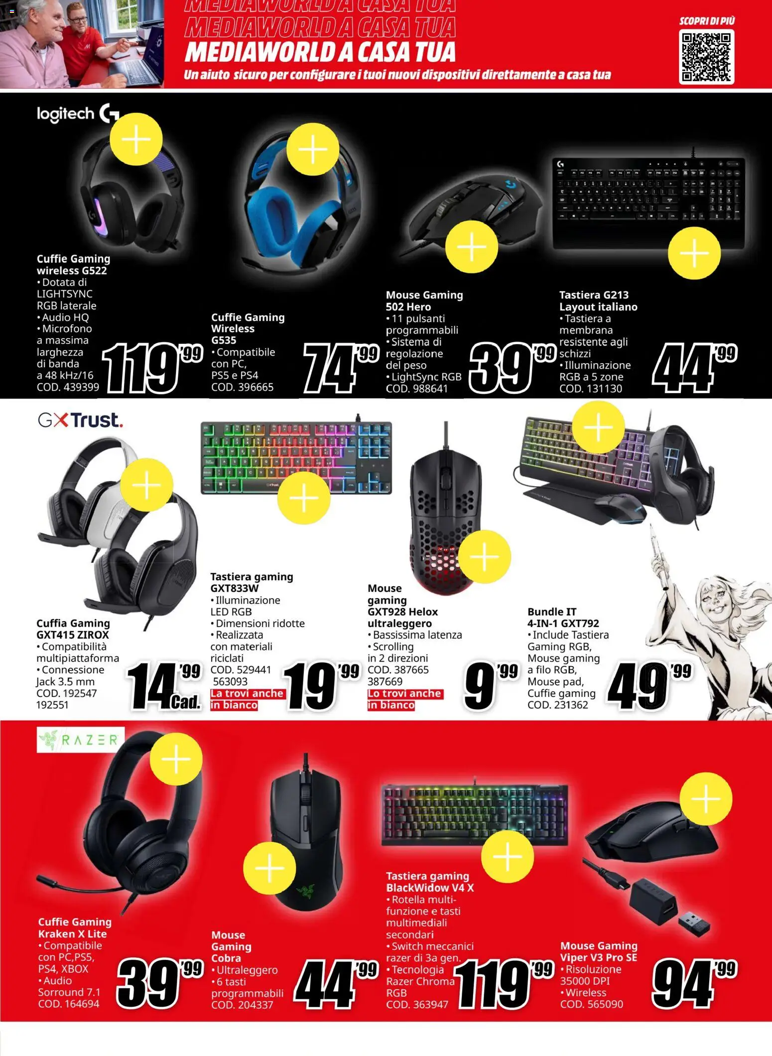 Volantino Media World del 05/10/2026 | Pagina: 5 | Prodotti: Tastiera, Audio, Cuffie, Microfono