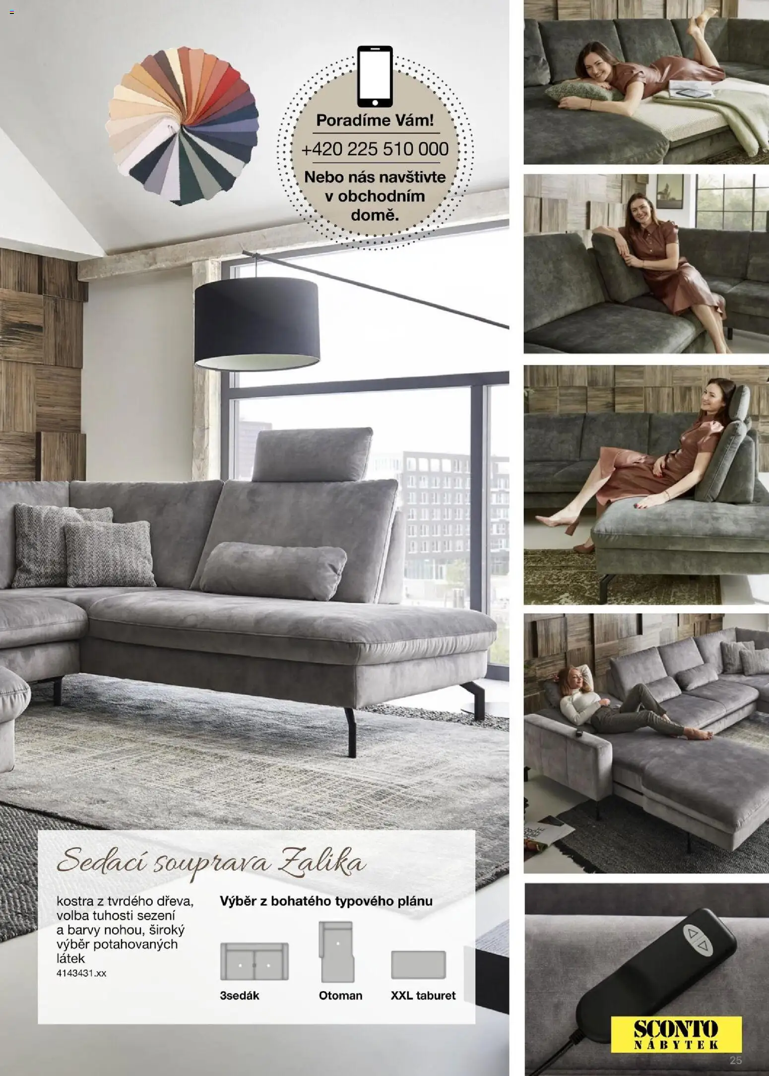 Sconto nábytek katalog - Sedací soupravy od 01.01.2026 | Strana: 25 | Produkty: Sedací souprava, Taburet, Nábytek, Barvy