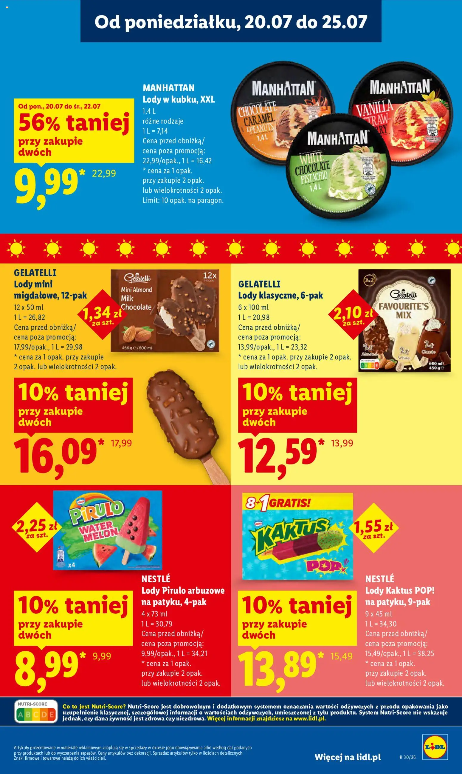 Lidl gazetka od 20.07.2026 | Strona: 73 | Produkty: Melon, Lody mini, Lody Kaktus, Lody