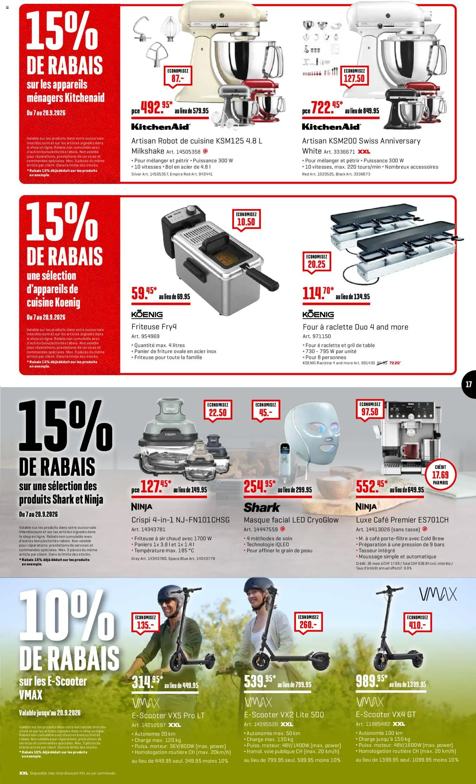 Interdiscount aktionen Offres – gültig ab 07.09.2026 | Seite: 17 | Produkte: Friteuse, Raclette