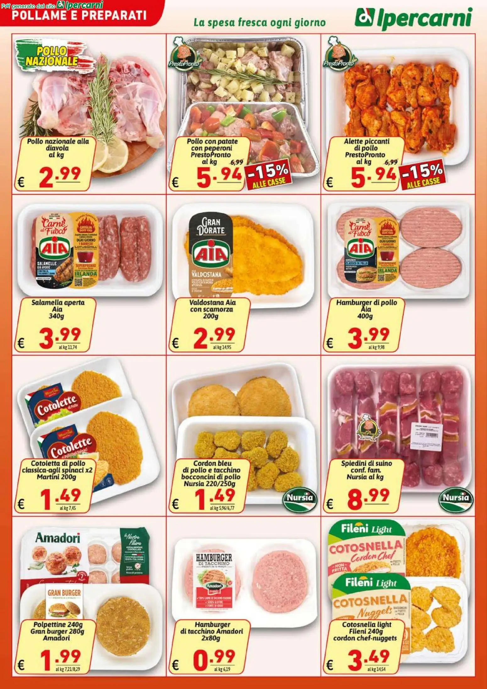Volantino Ipercarni del 22/07/2026 | Pagina: 4 | Prodotti: Nuggets, Patate, Suino, Griglia